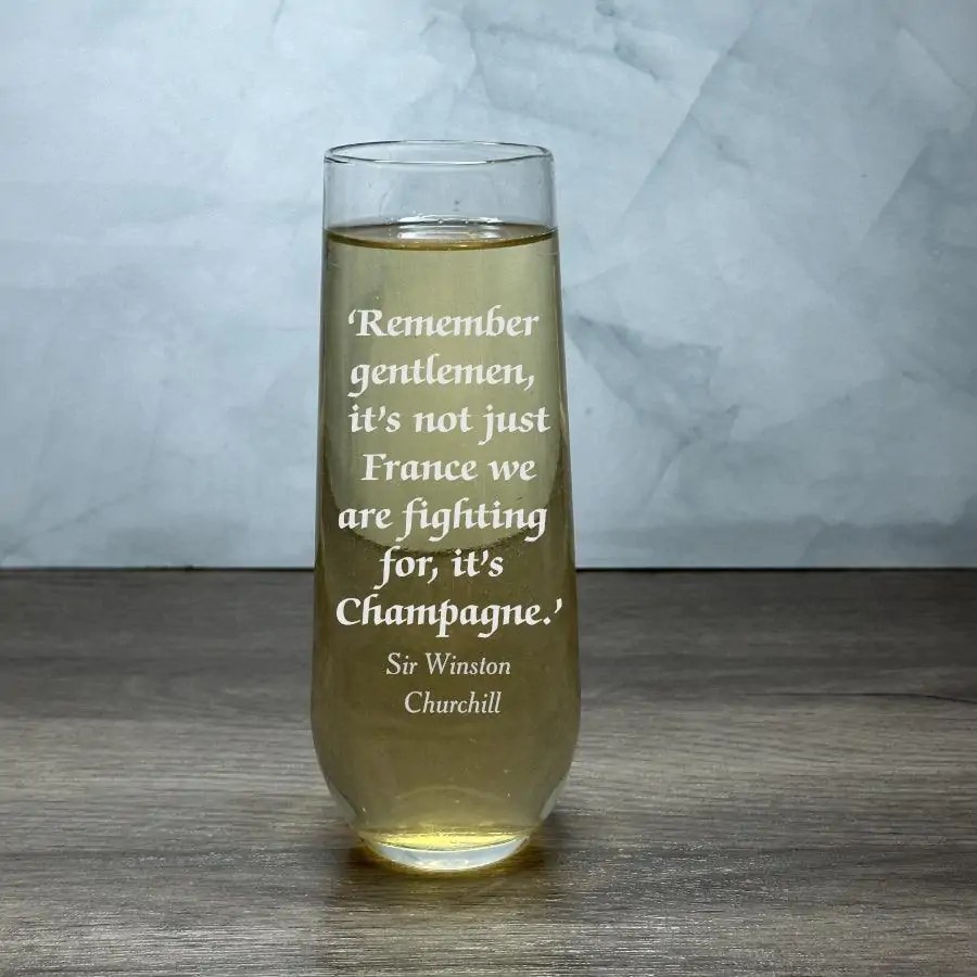 Engraved Stemless Champagne Glass �C 8.5 oz �C Item 228/551228