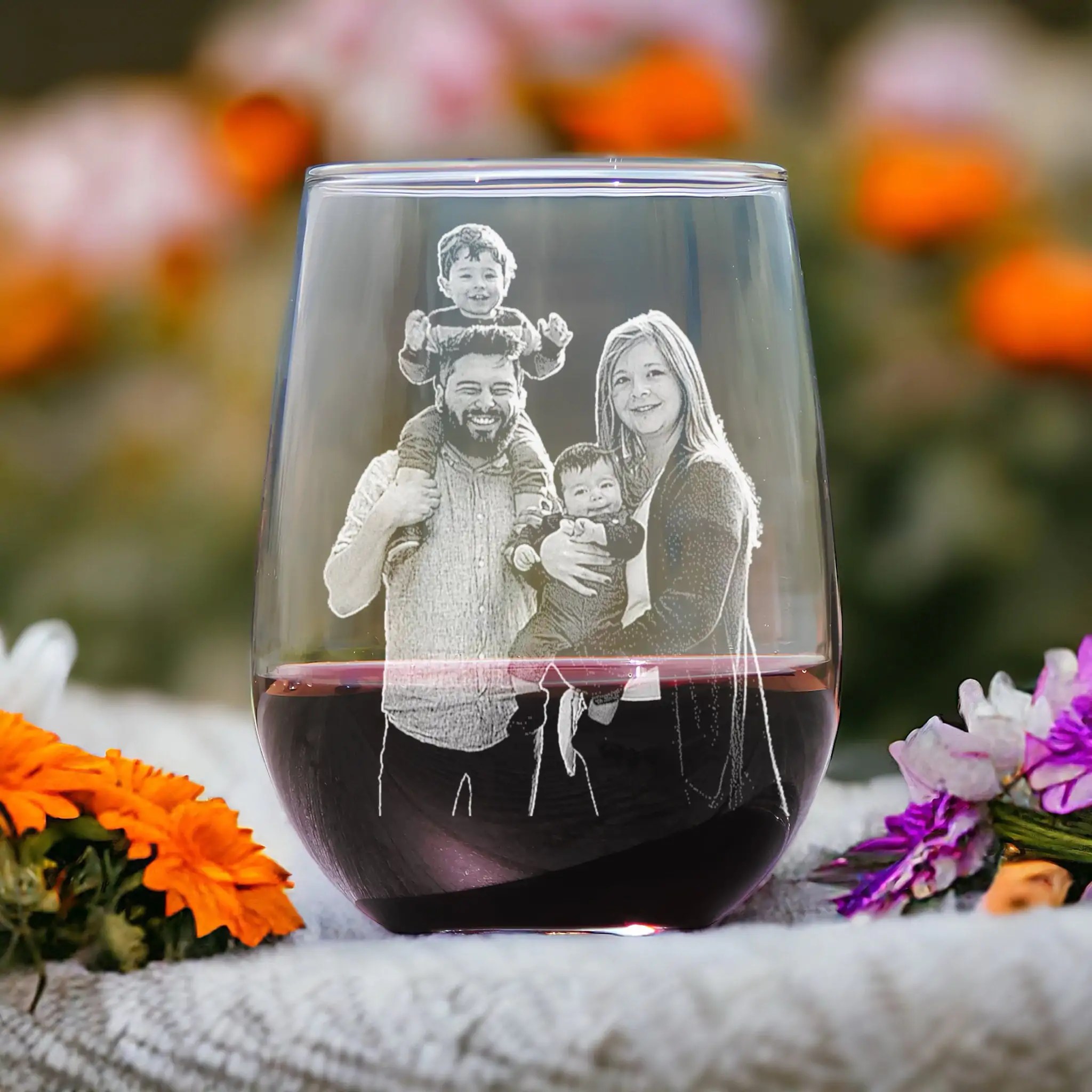 First Father��s Christmas Gift �C Personalized Stemless Wine Glass for New Dads