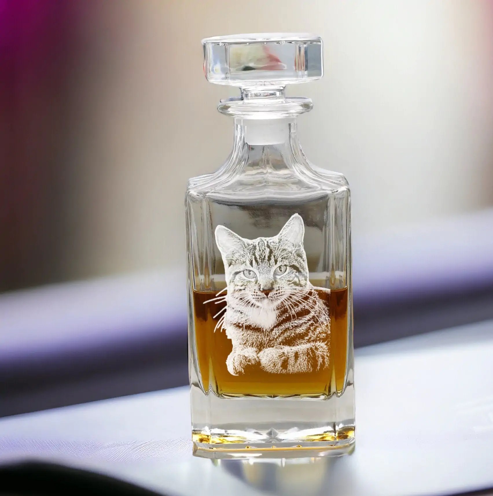 Personalized Photo Etched Decanter �C Engraved Groomsman Gifts & Unique Christmas Presents