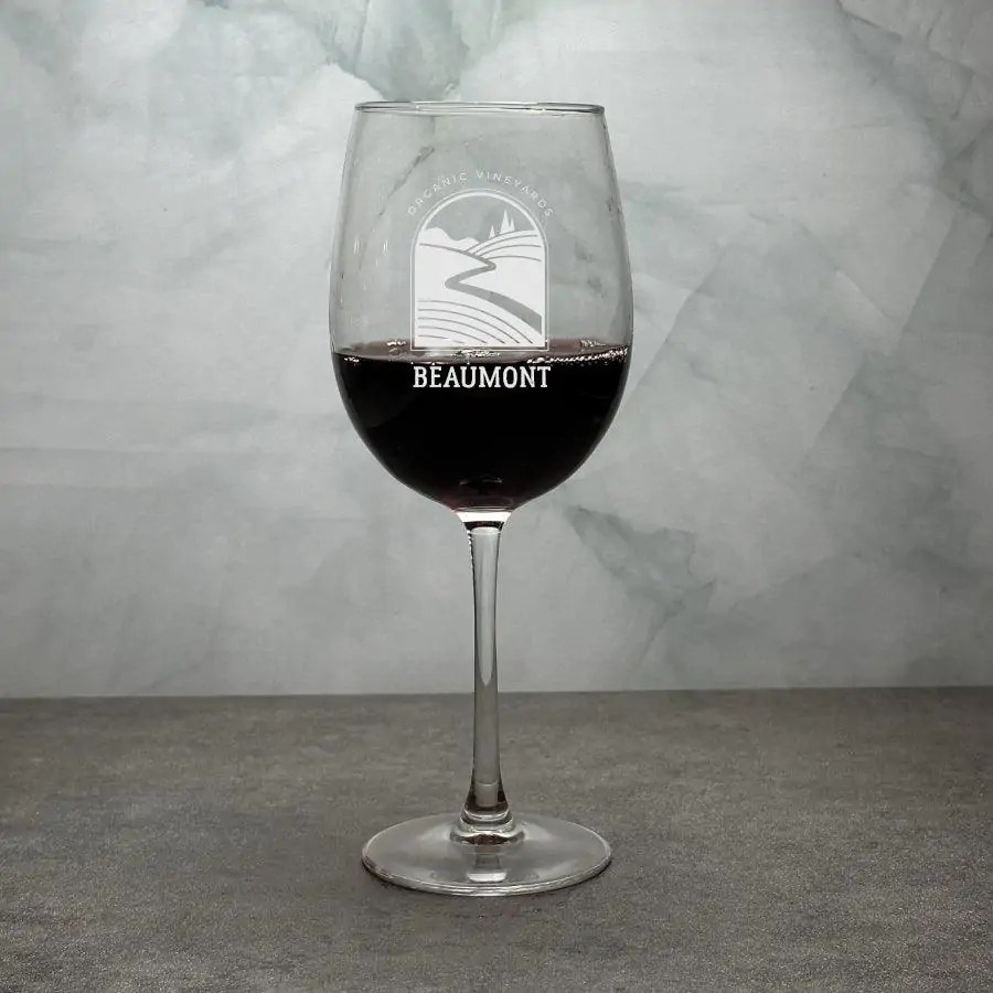 Engraved 12 oz. Acopa Flora Personalized Etched Wine Glass