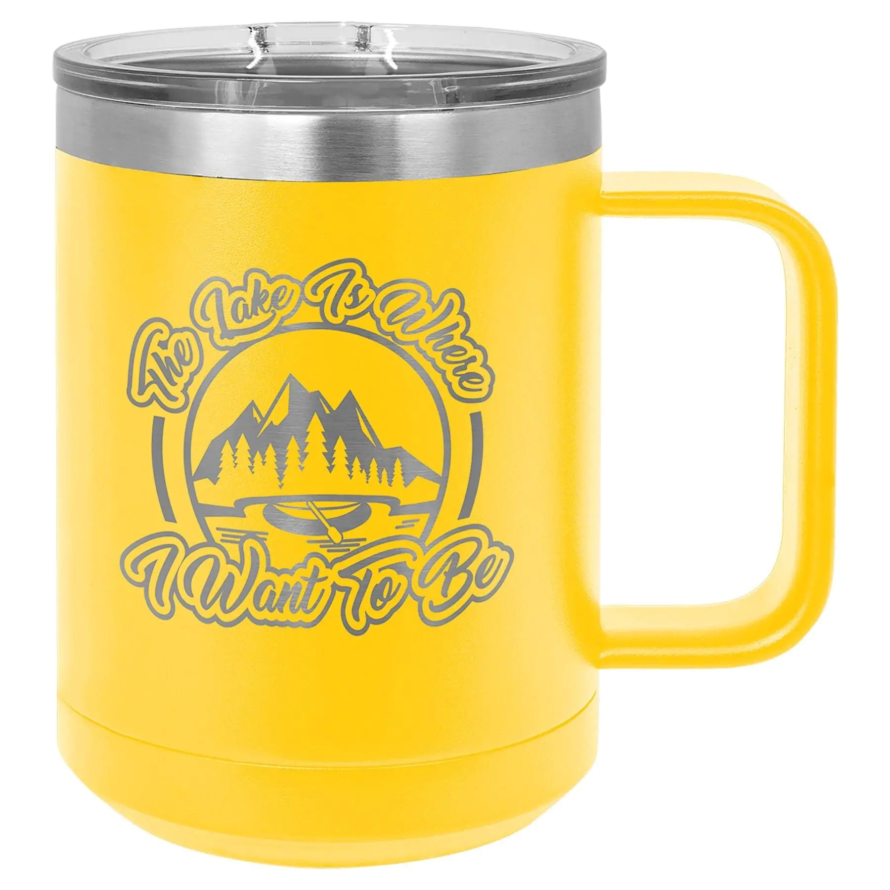 Engraved Polar Camel 15 oz. Vacuum Insulated Mug with Slider Lid