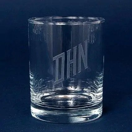 Engraved Set of Aristocrat Double Old-Fashioned Bar Glasses �C 14 oz �C Item 103