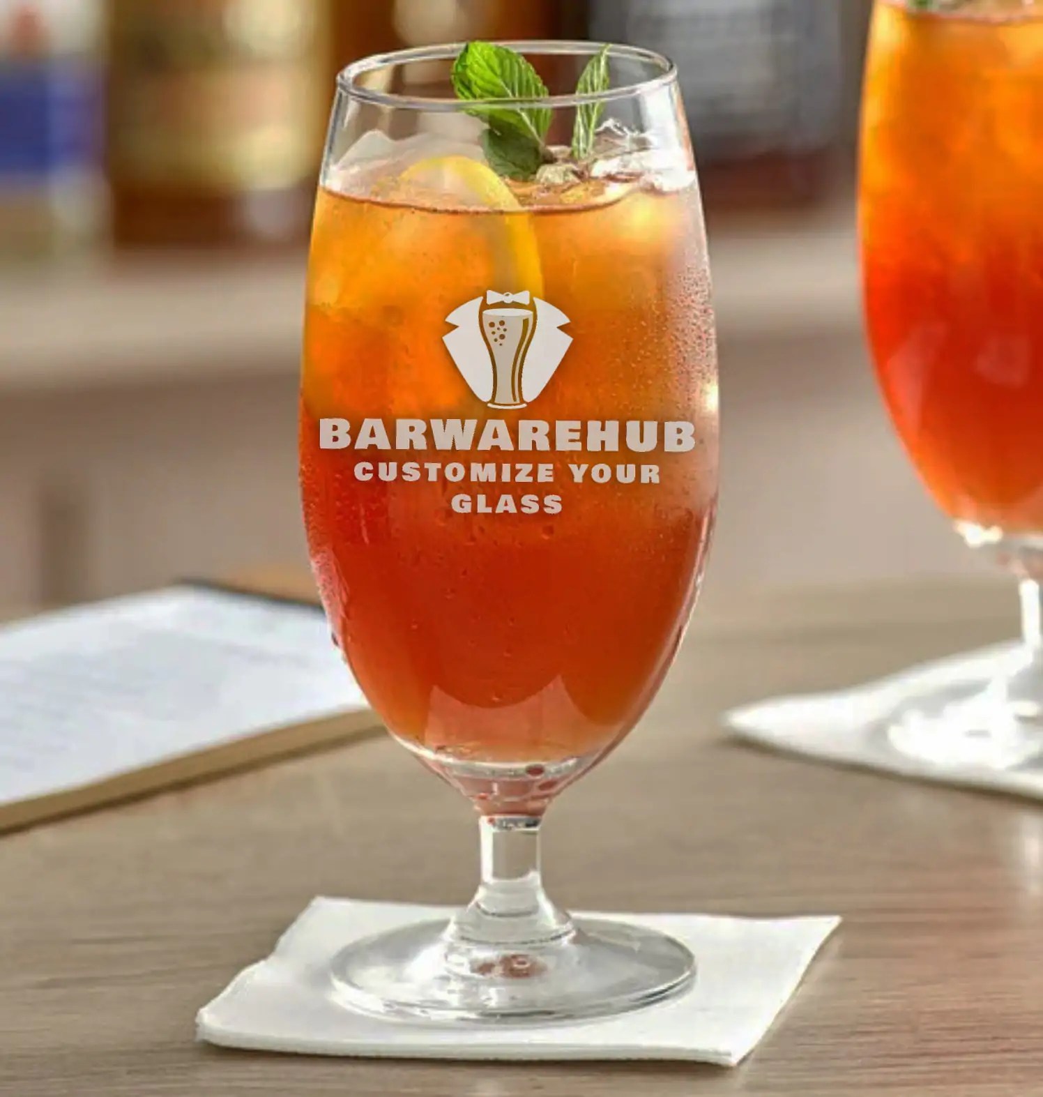 Engraved Stemmed Ice Tea Glass �C 15 oz �C Item QGE-5534315T