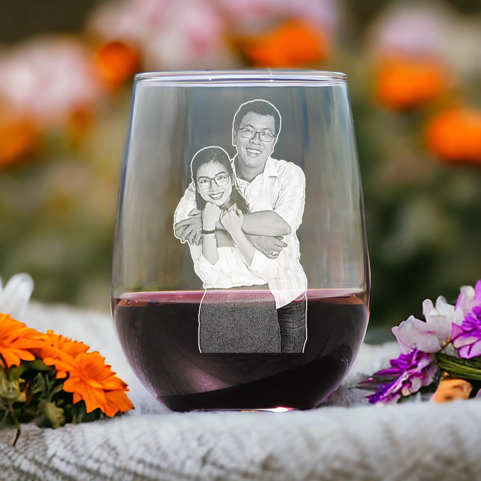 First Father��s Christmas Gift �C Personalized Stemless Wine Glass for New Dads