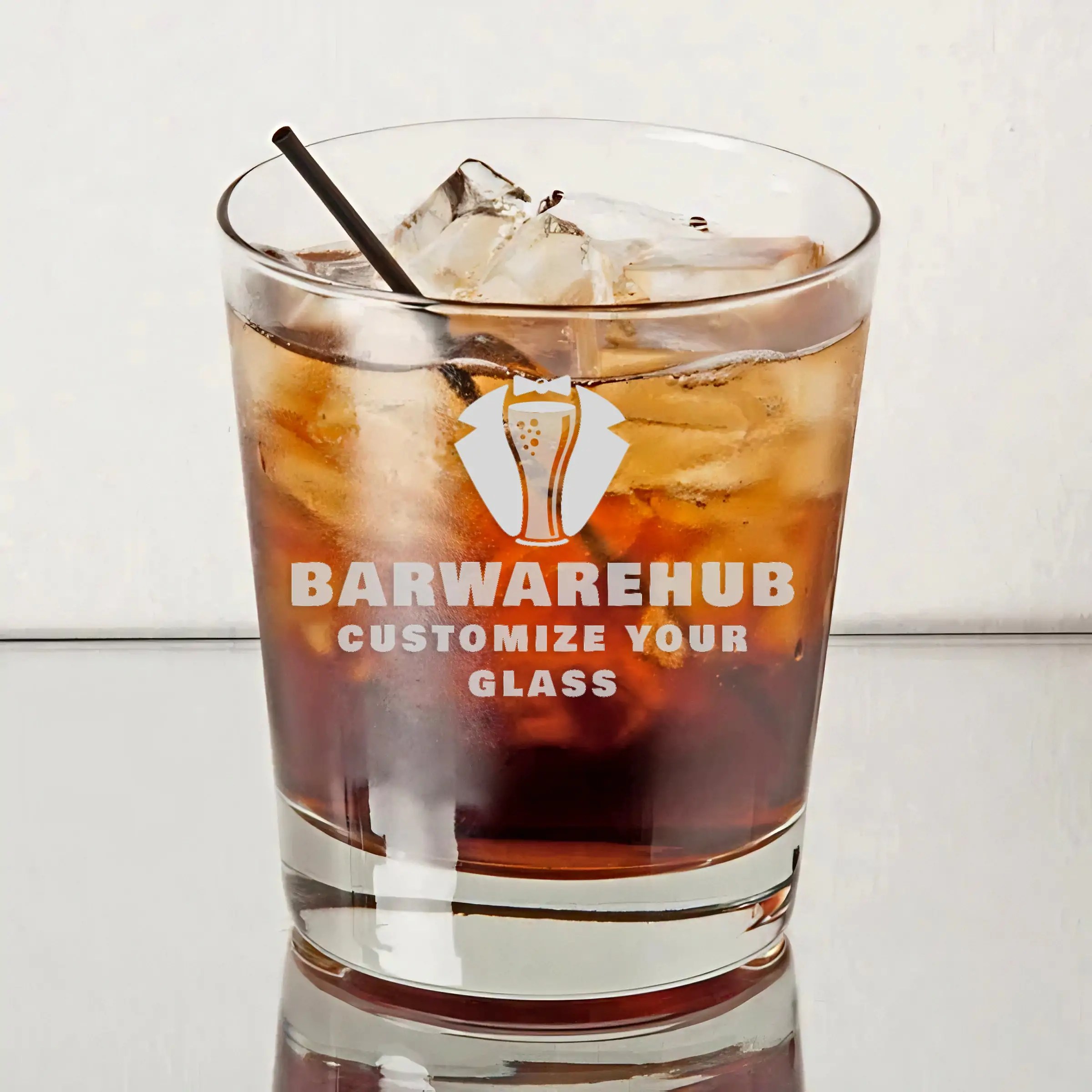 Engraved English Hi-Ball Bar Glass �C 13 oz Item 139