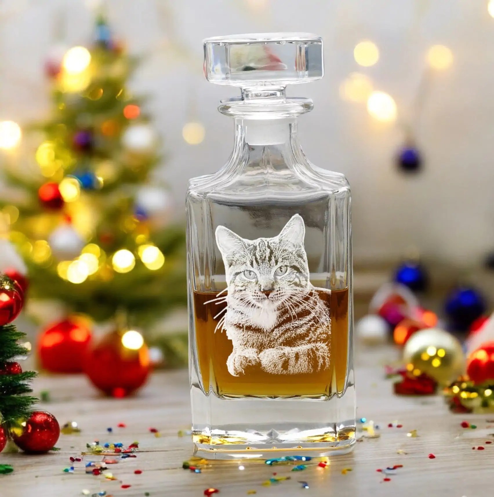 Personalized Photo Etched Decanter �C Engraved Groomsman Gifts & Unique Christmas Presents