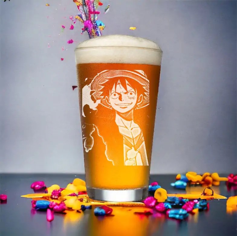 Customized Anime Pint Glass �C Etched Manga Beer Mug & Unique Gift for Otaku Collectors, Anime Christmas Gift