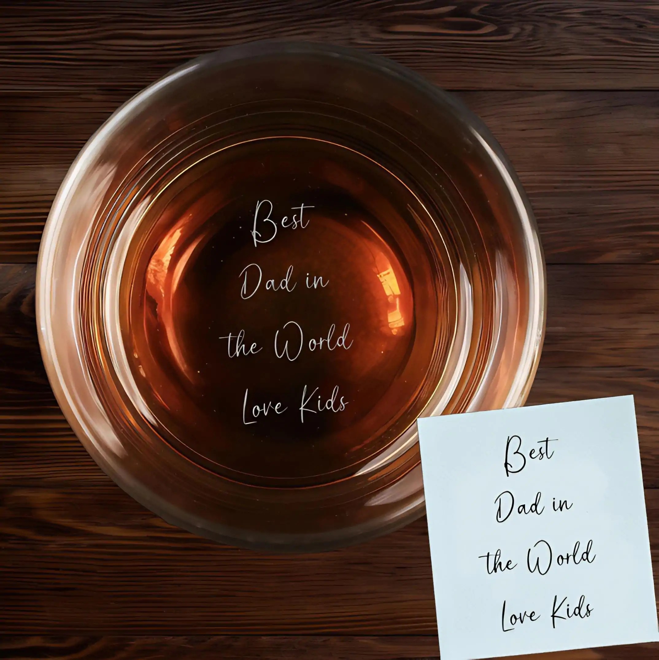 Custom Anniversary Gift for Him with Engraved Bottom Messages Whiskey Glass