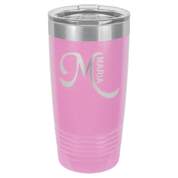 Engraved 20oz Vacuum Insulated Personalized Stainless Steel Tumbler with Lid