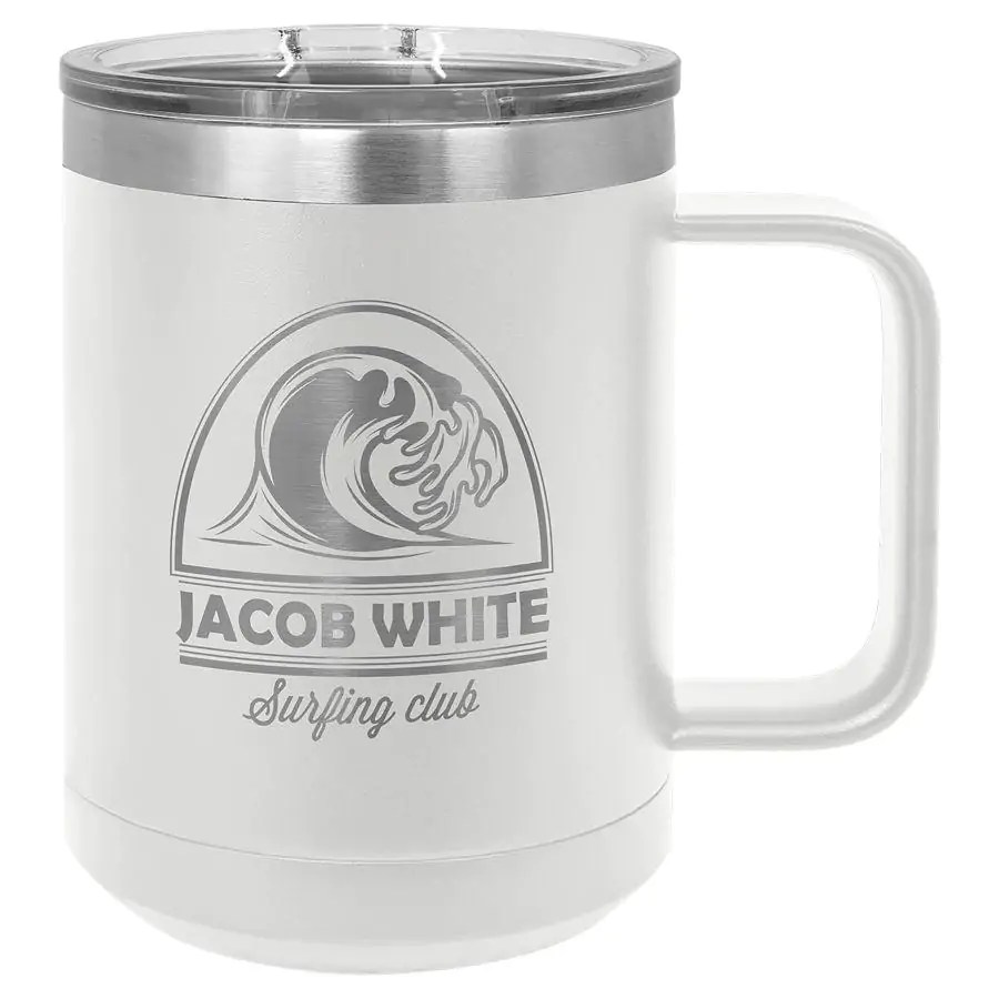 Engraved Polar Camel 15 oz. Vacuum Insulated Mug with Slider Lid