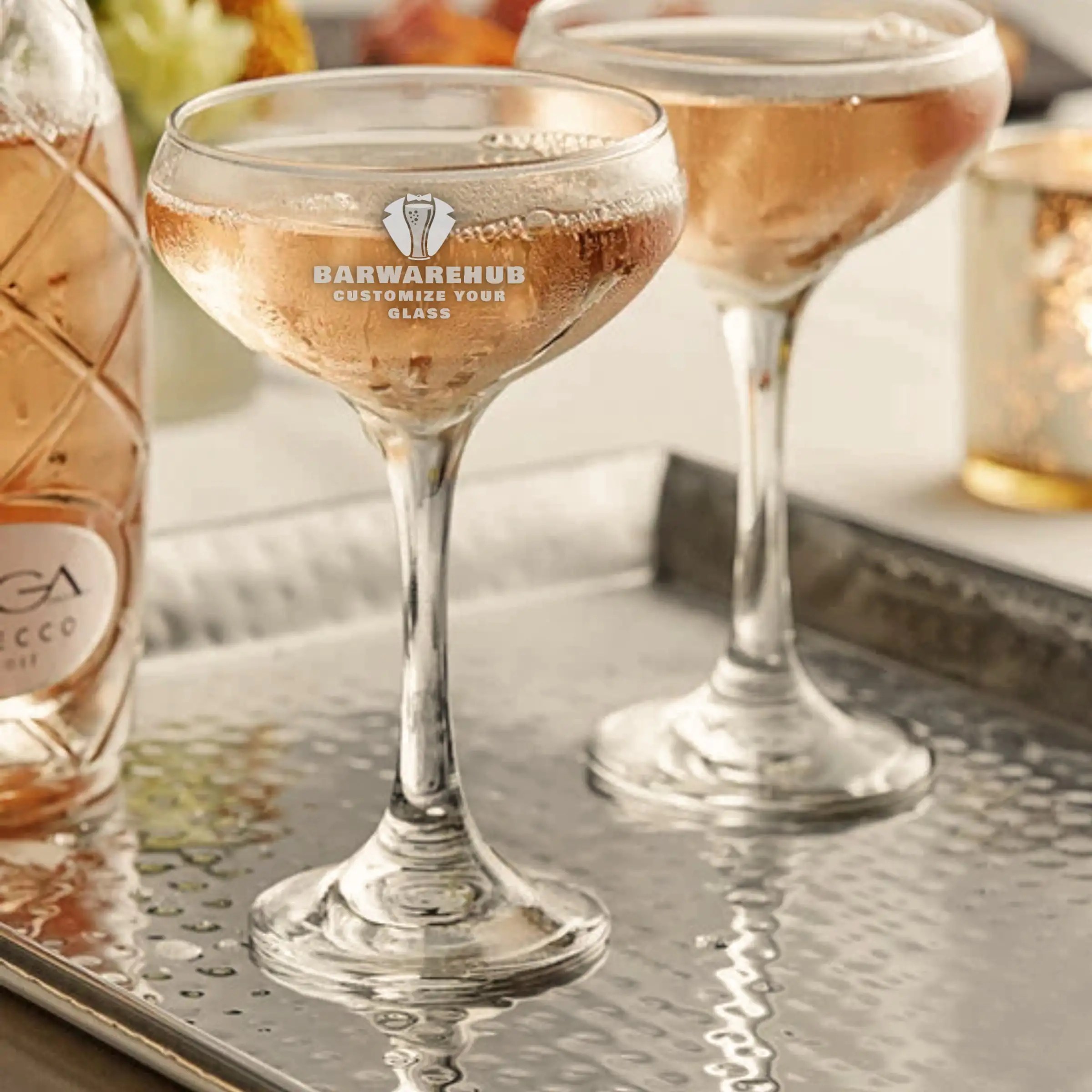 Engraved Retro Coupe Cocktail Glass �C 8.5 oz