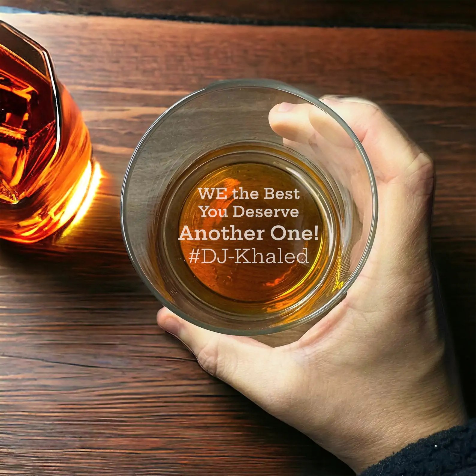 Customized Funny Quote Whiskey Glass �C Etch Your Silly Message on the Bottom | Unique Christmas Gift