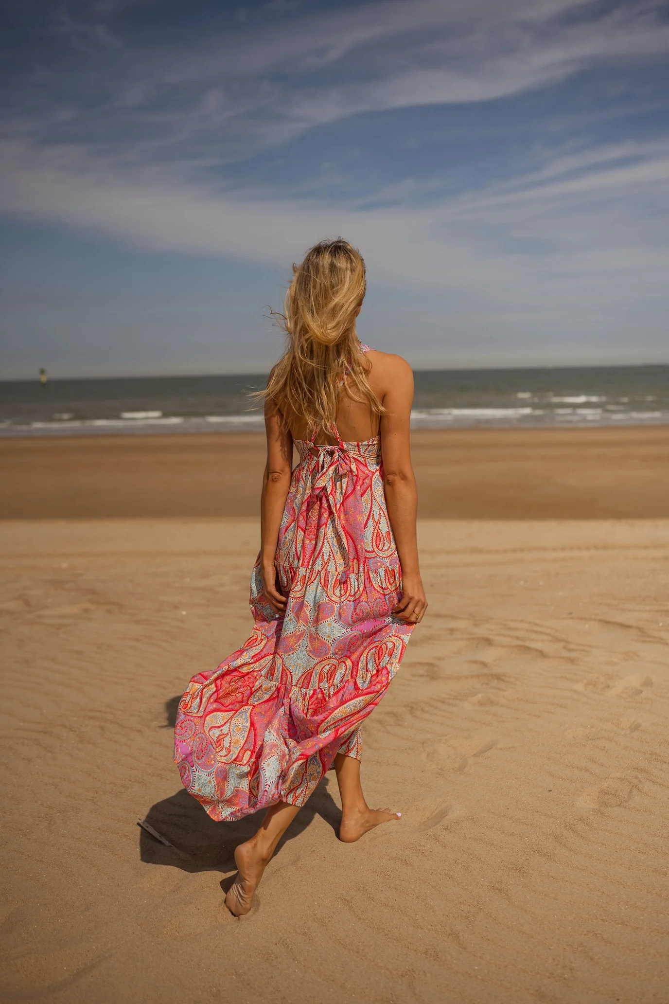 Pink Patterned Agathe Dress