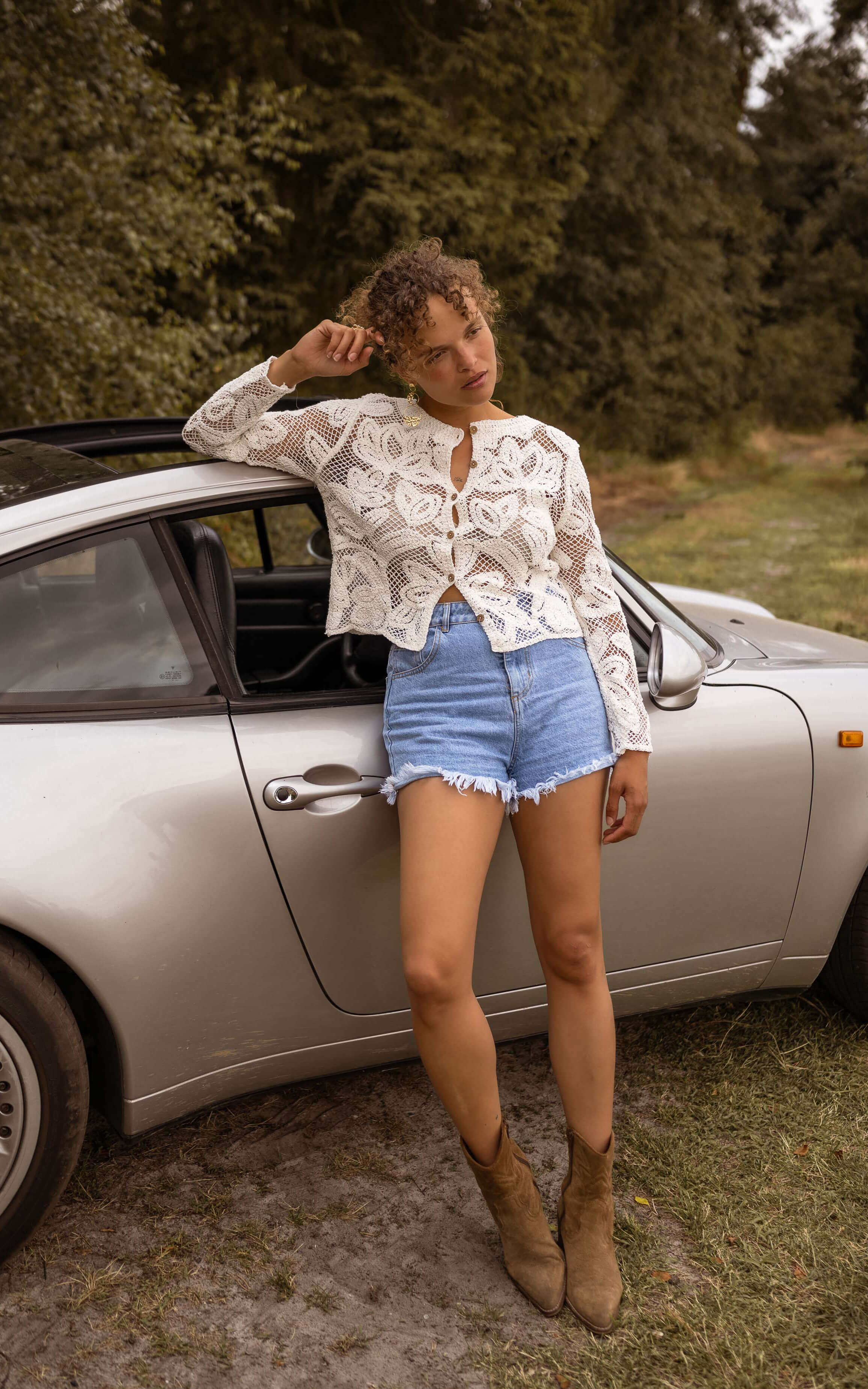Ecru Crochet Helmo Top