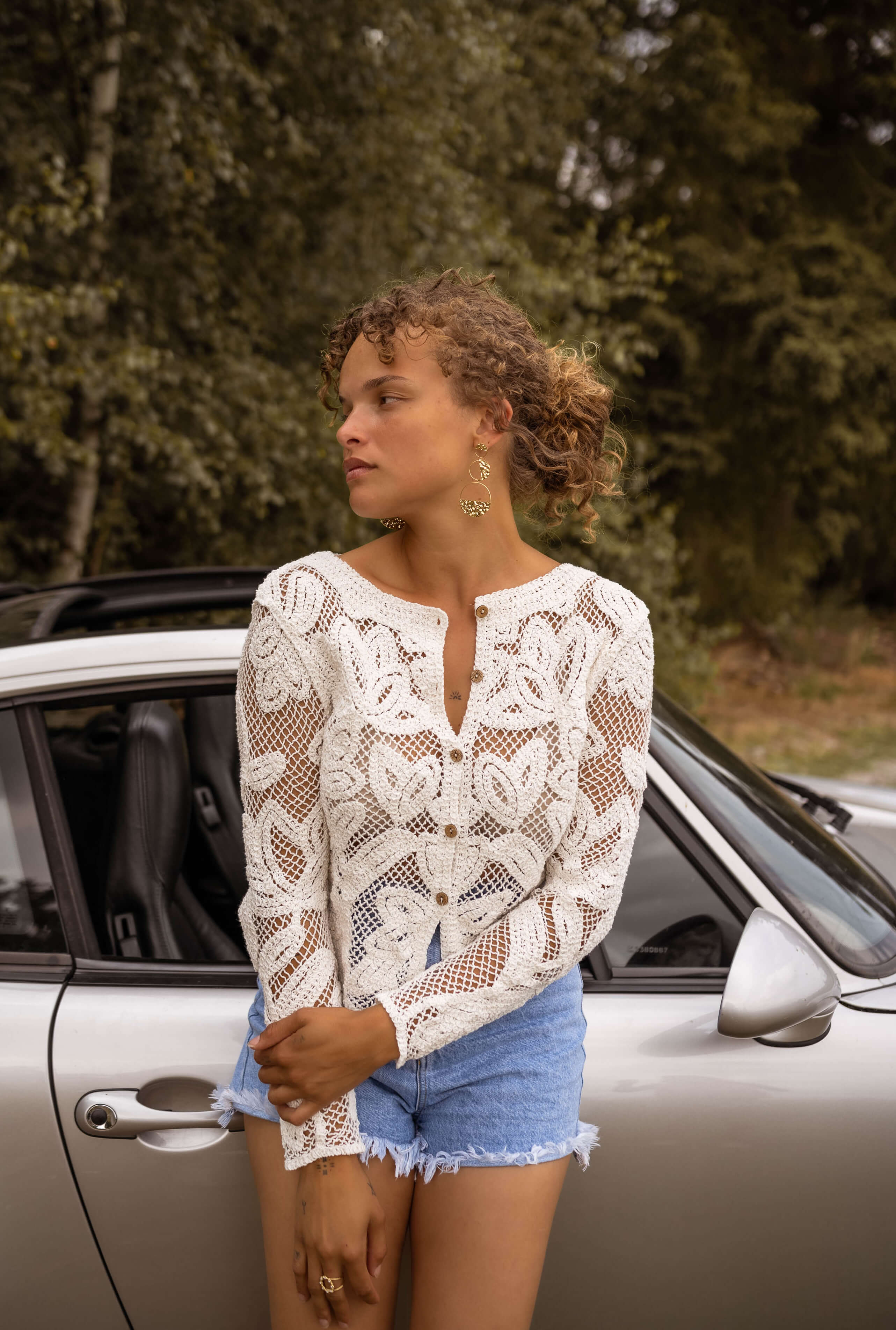 Ecru Crochet Helmo Top