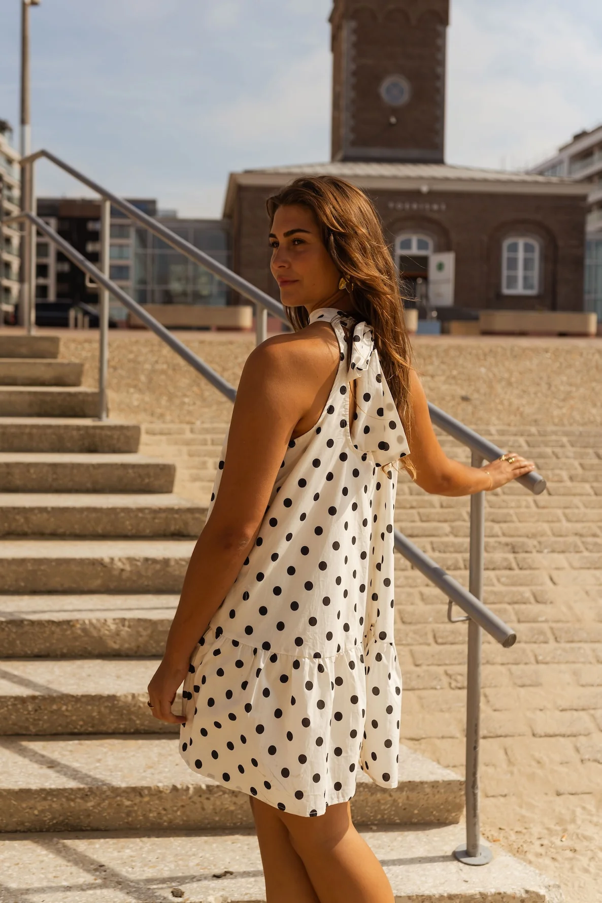 Ecru Polka Dot Marilyne Dress