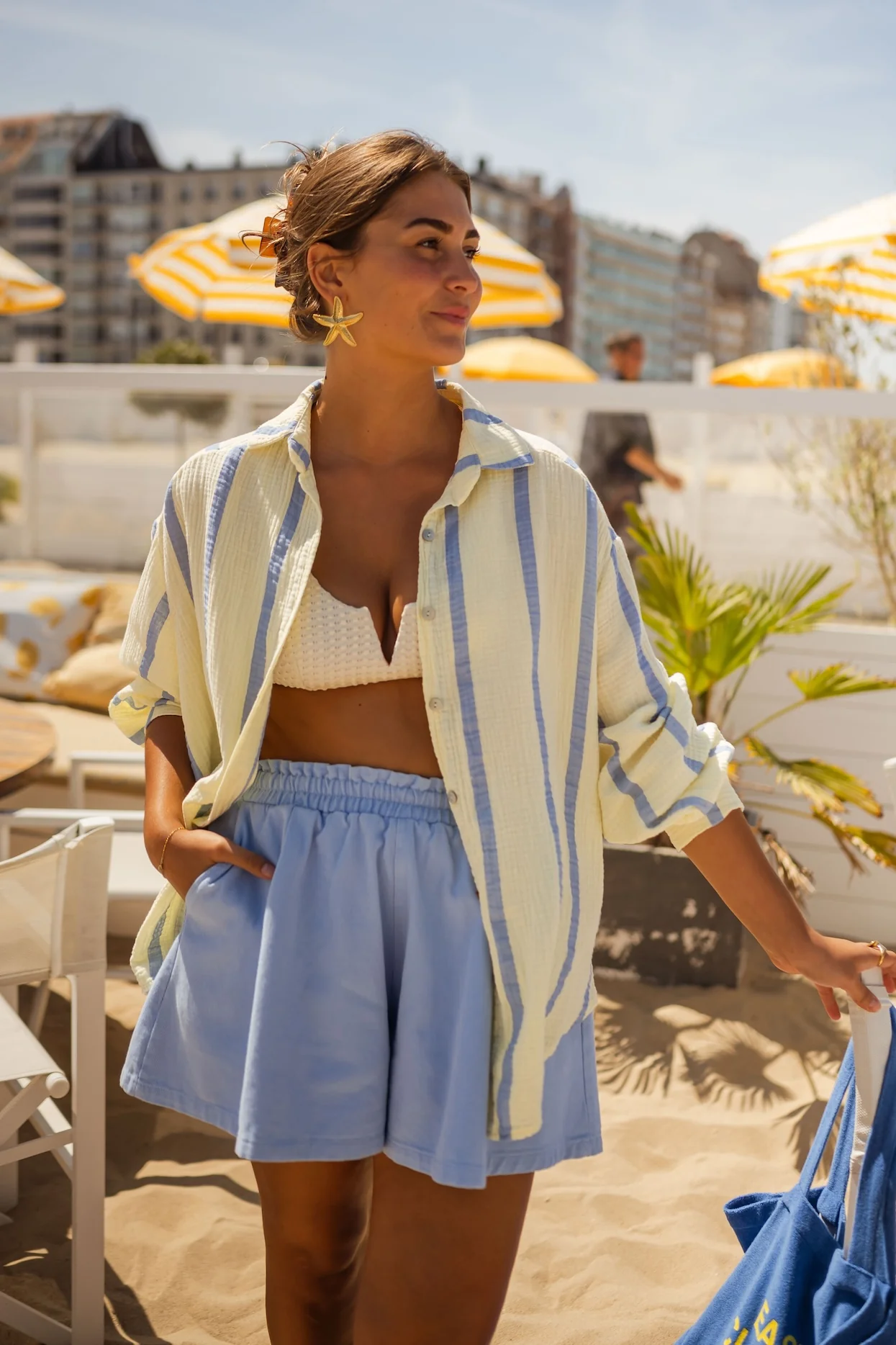 Yellow and Blue Amelie Shirt