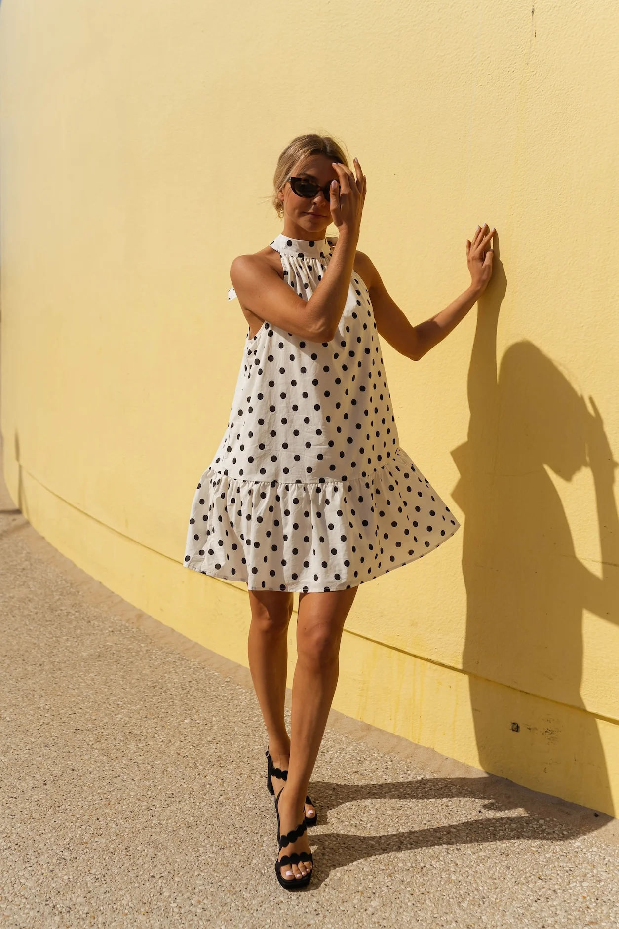 Ecru Polka Dot Marilyne Dress