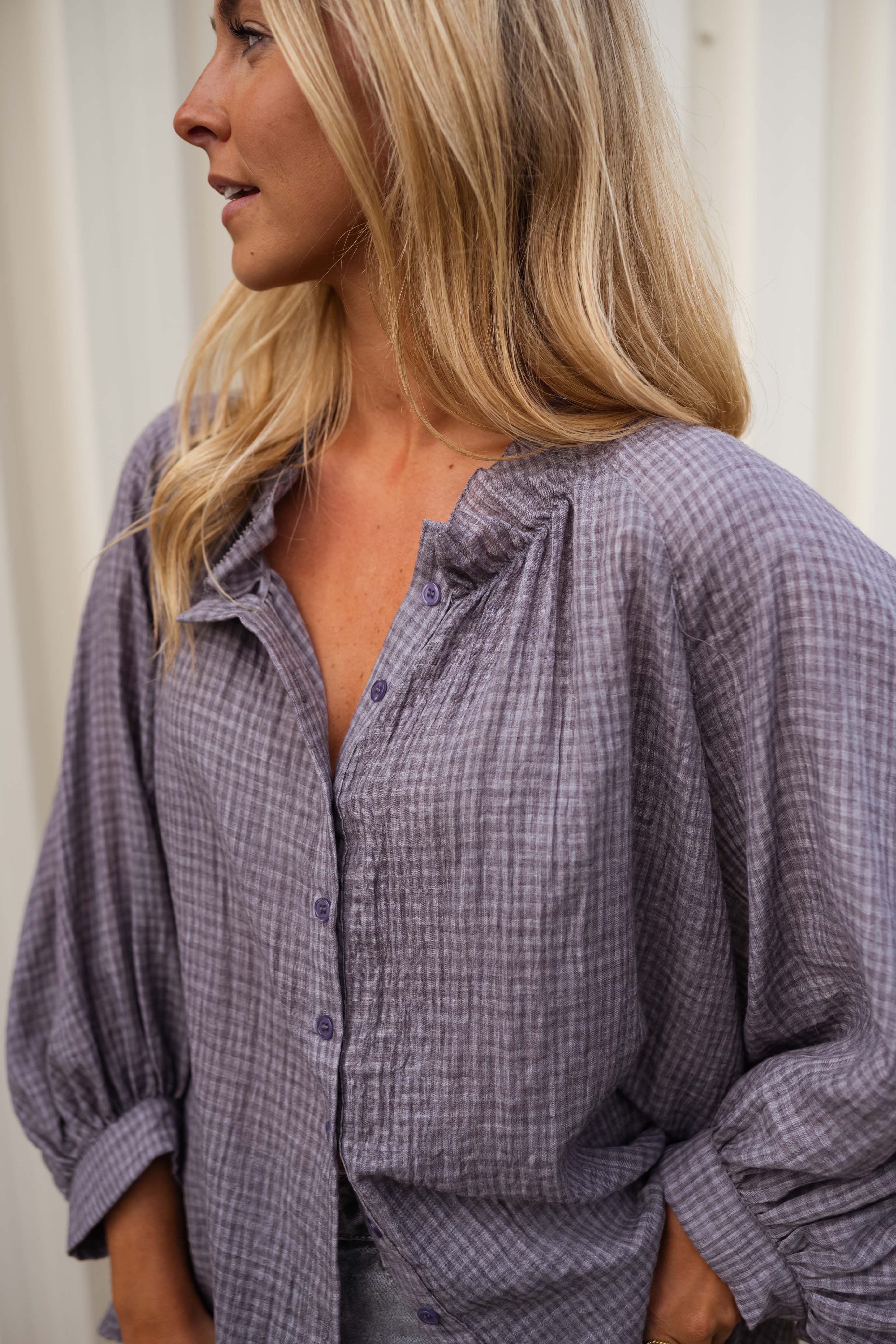 Grey Checkered Sofia Shirt
