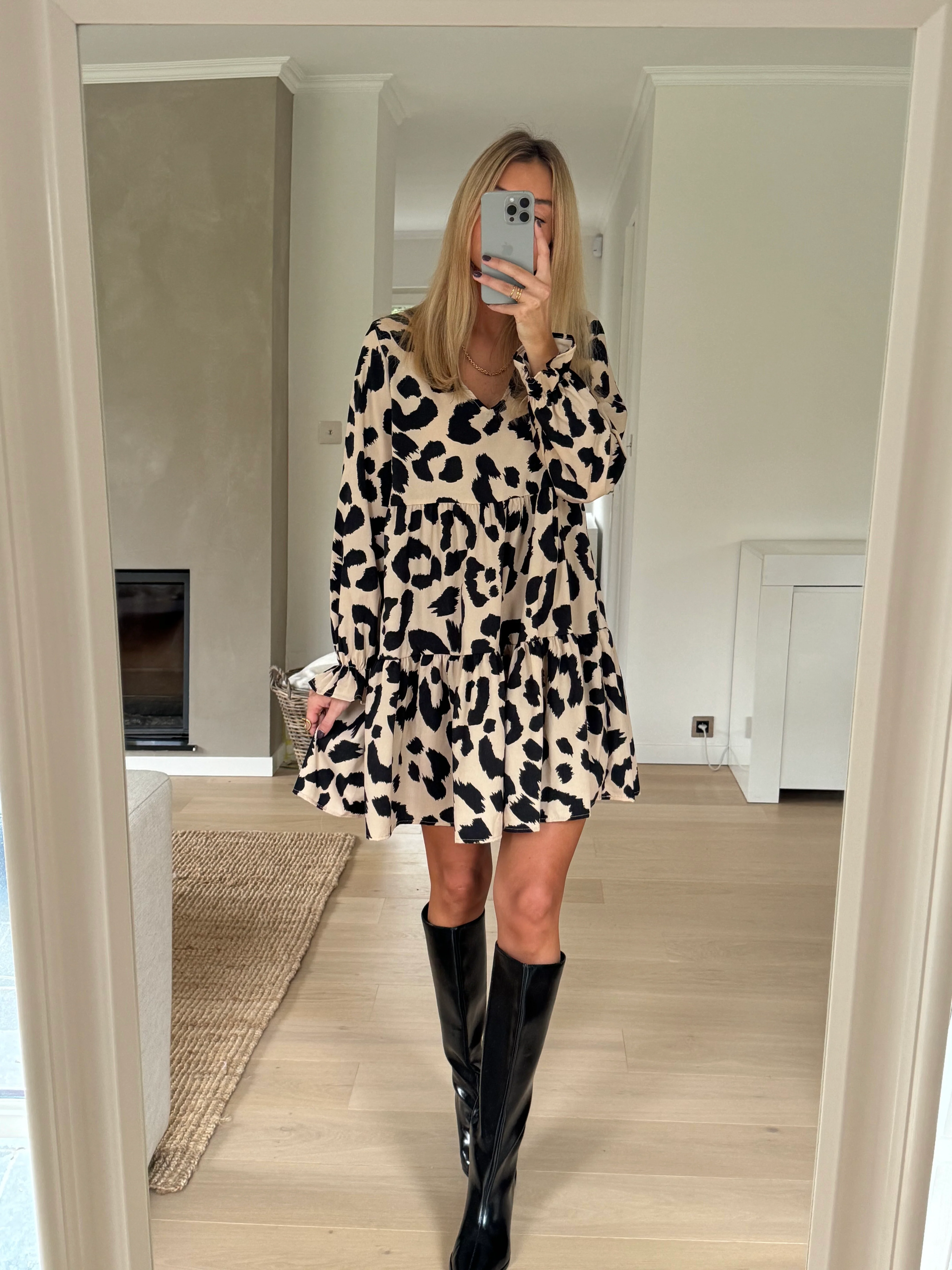 Beige Leopard Anatole Dress