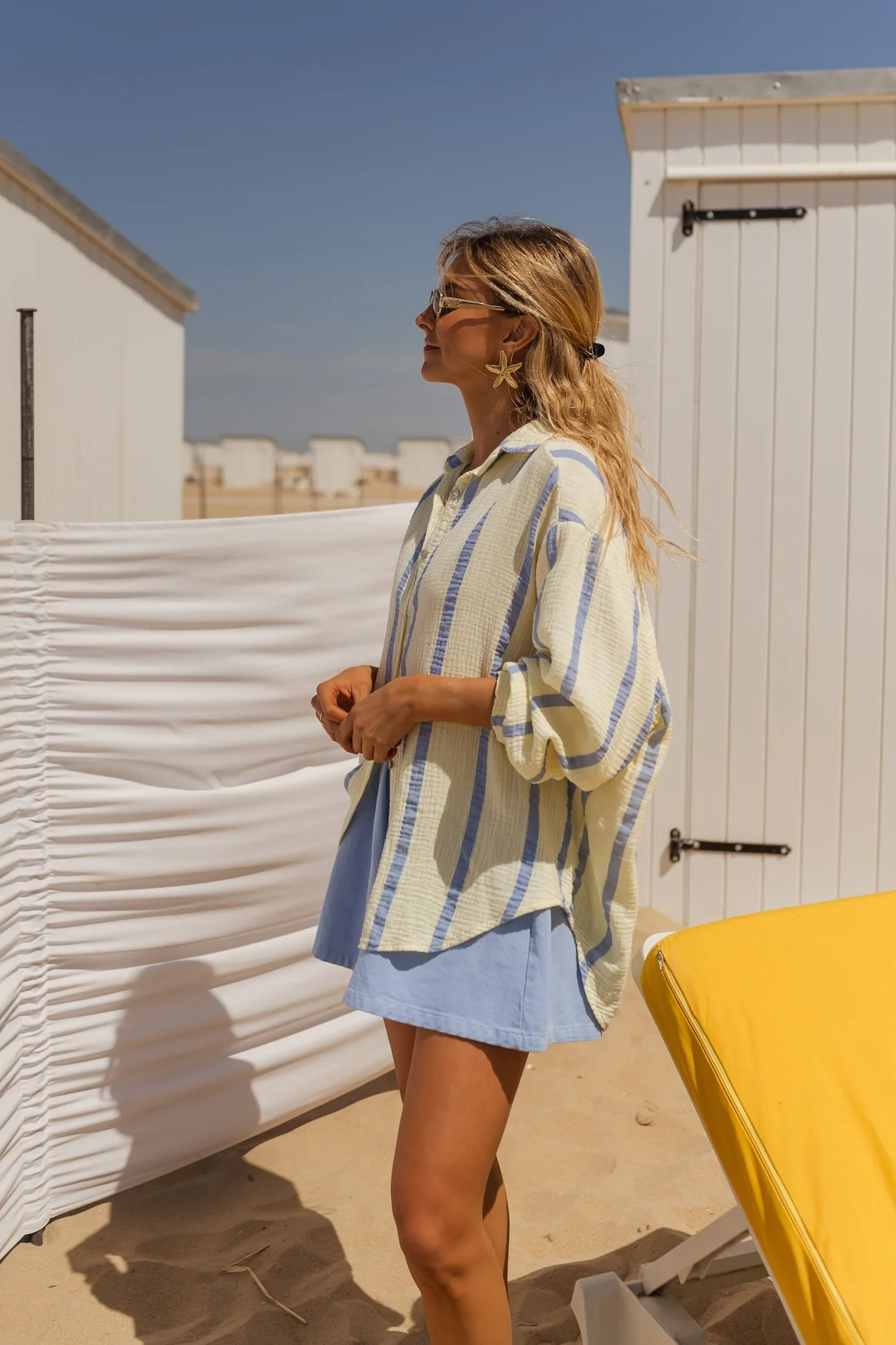 Yellow and Blue Amelie Shirt