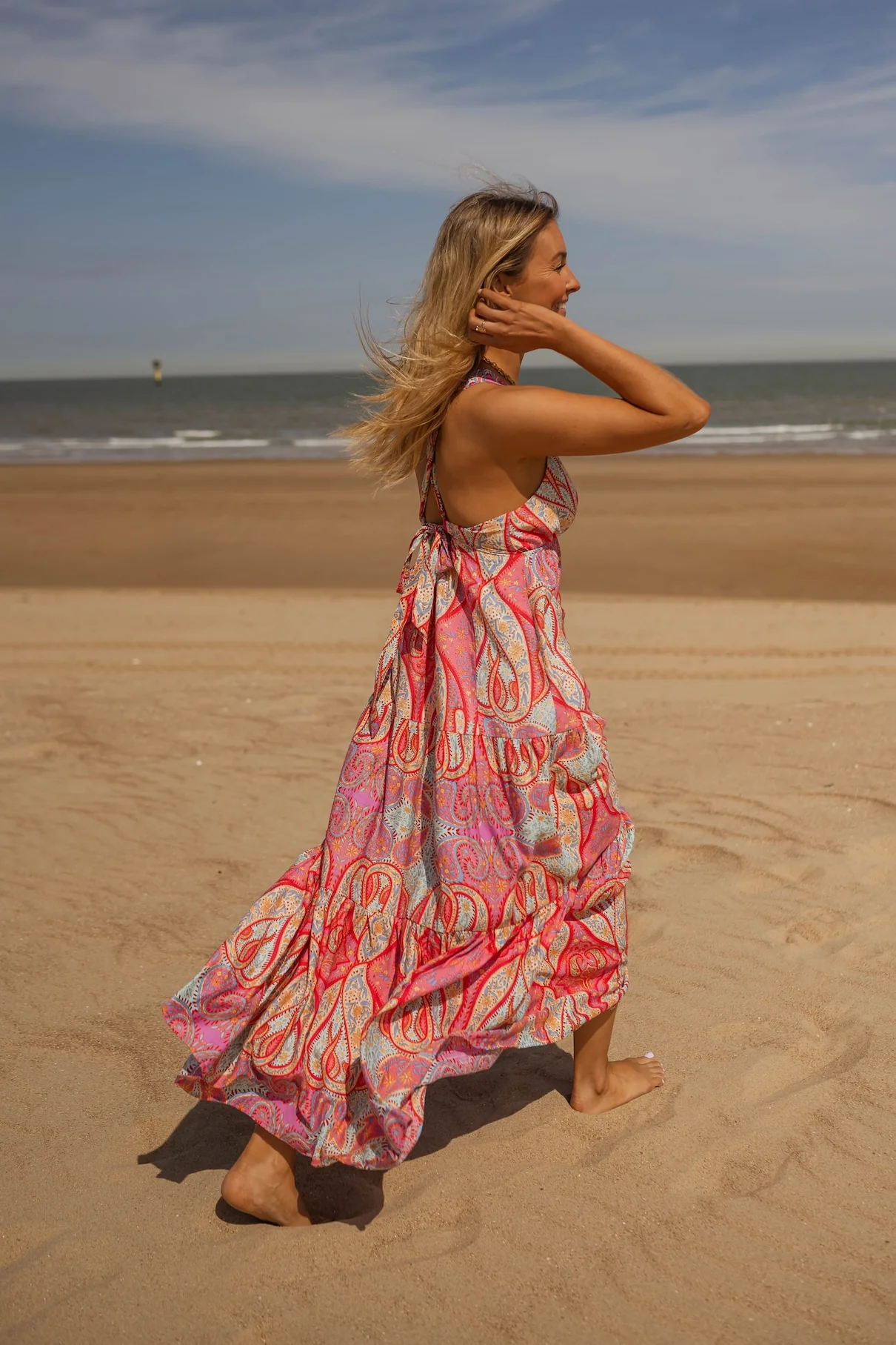 Pink Patterned Agathe Dress