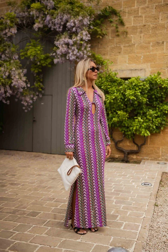 Mauve Patterned Audrey Dress