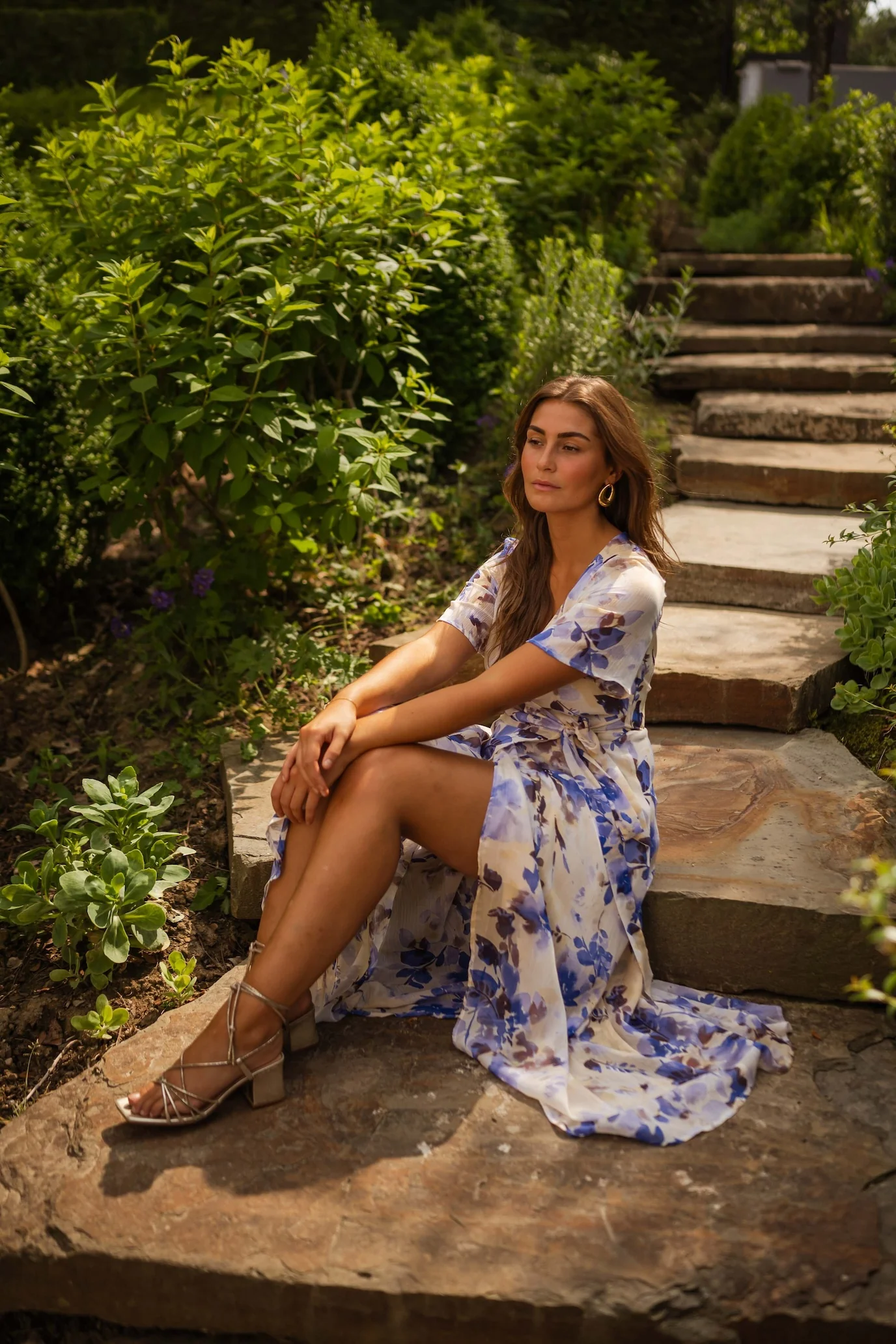 Blue Floral Jihane Dress