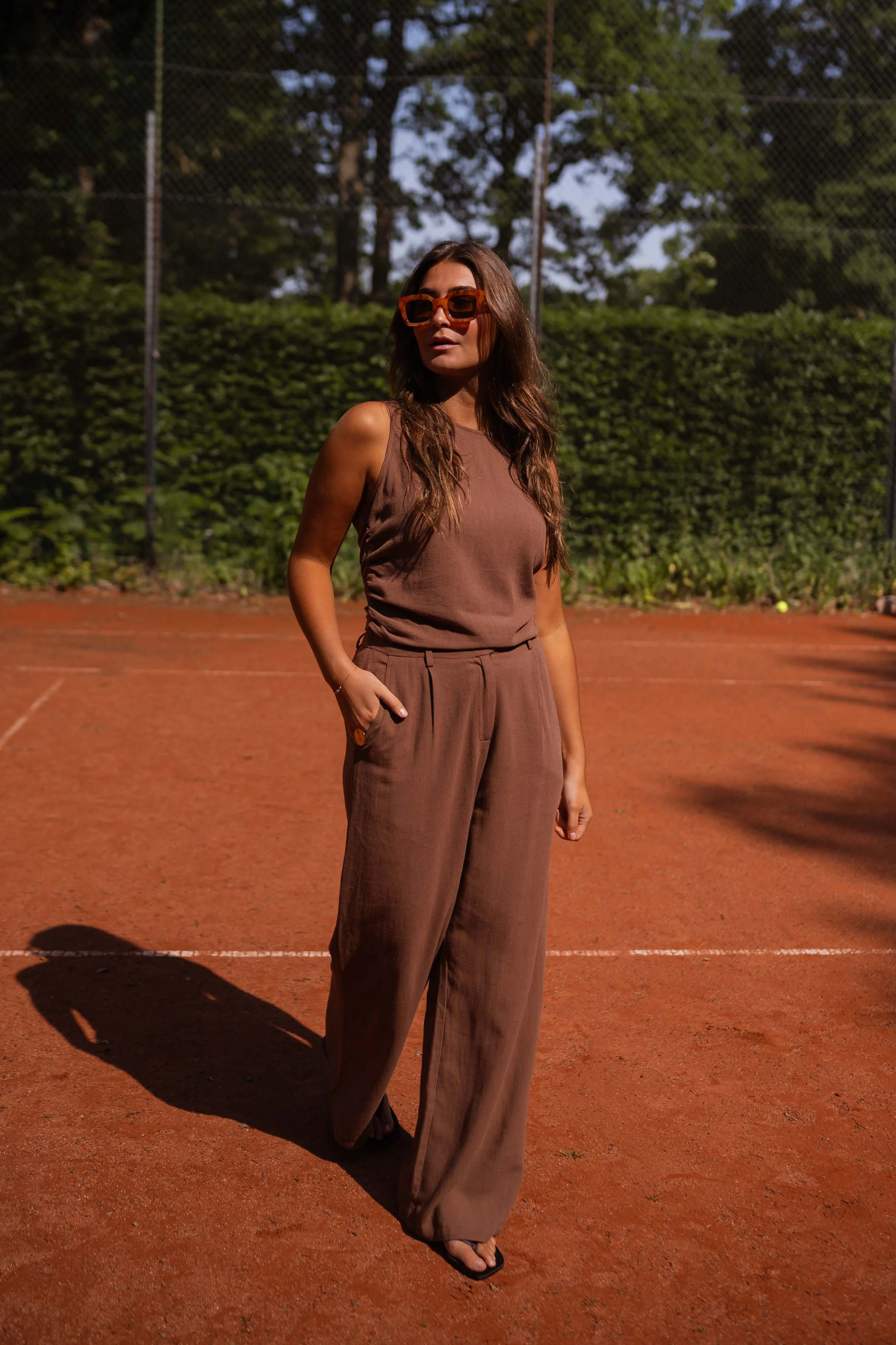 Chocolate Ernest Linen Pants