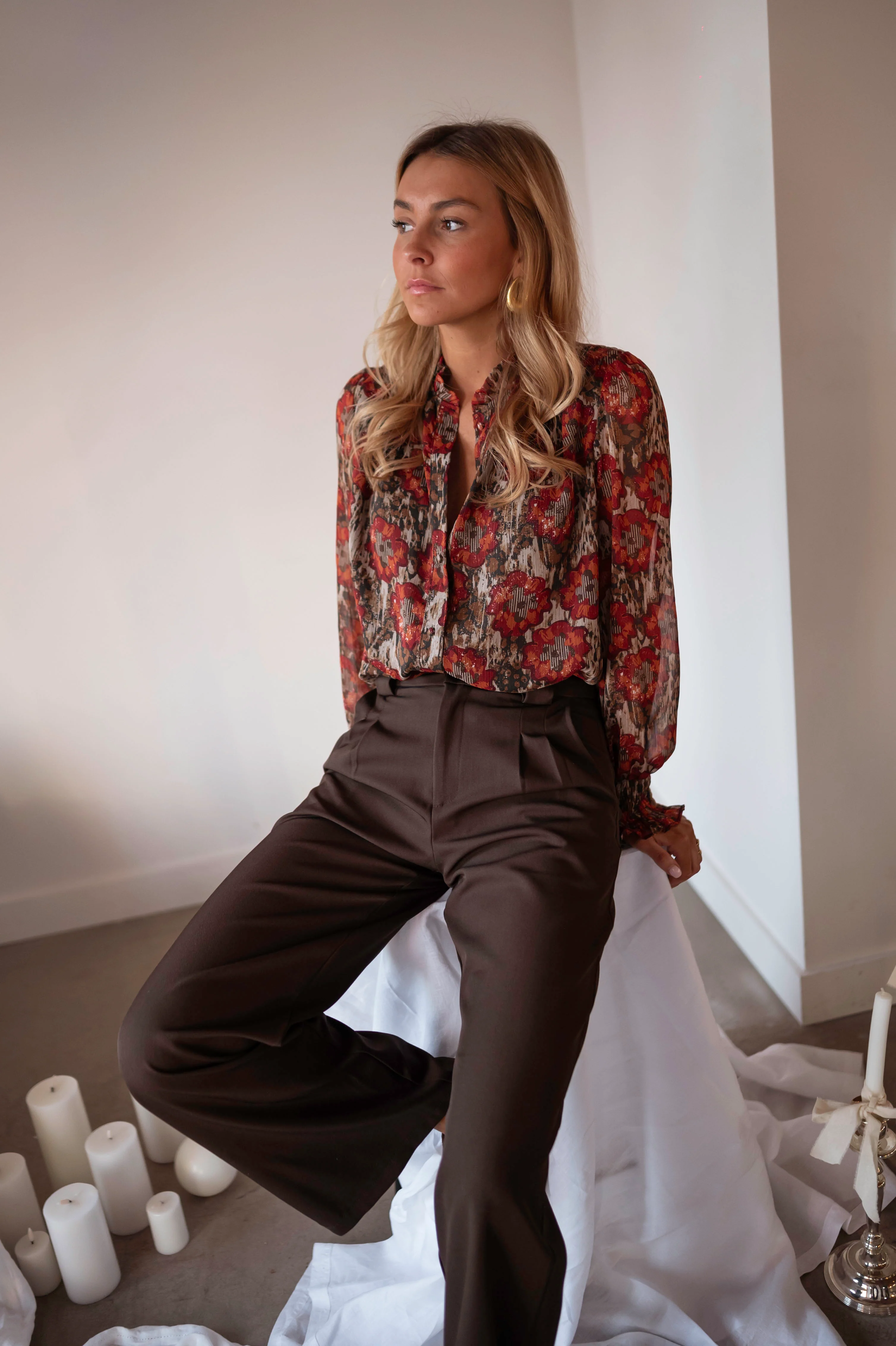 Orange and Khaki Liham Blouse