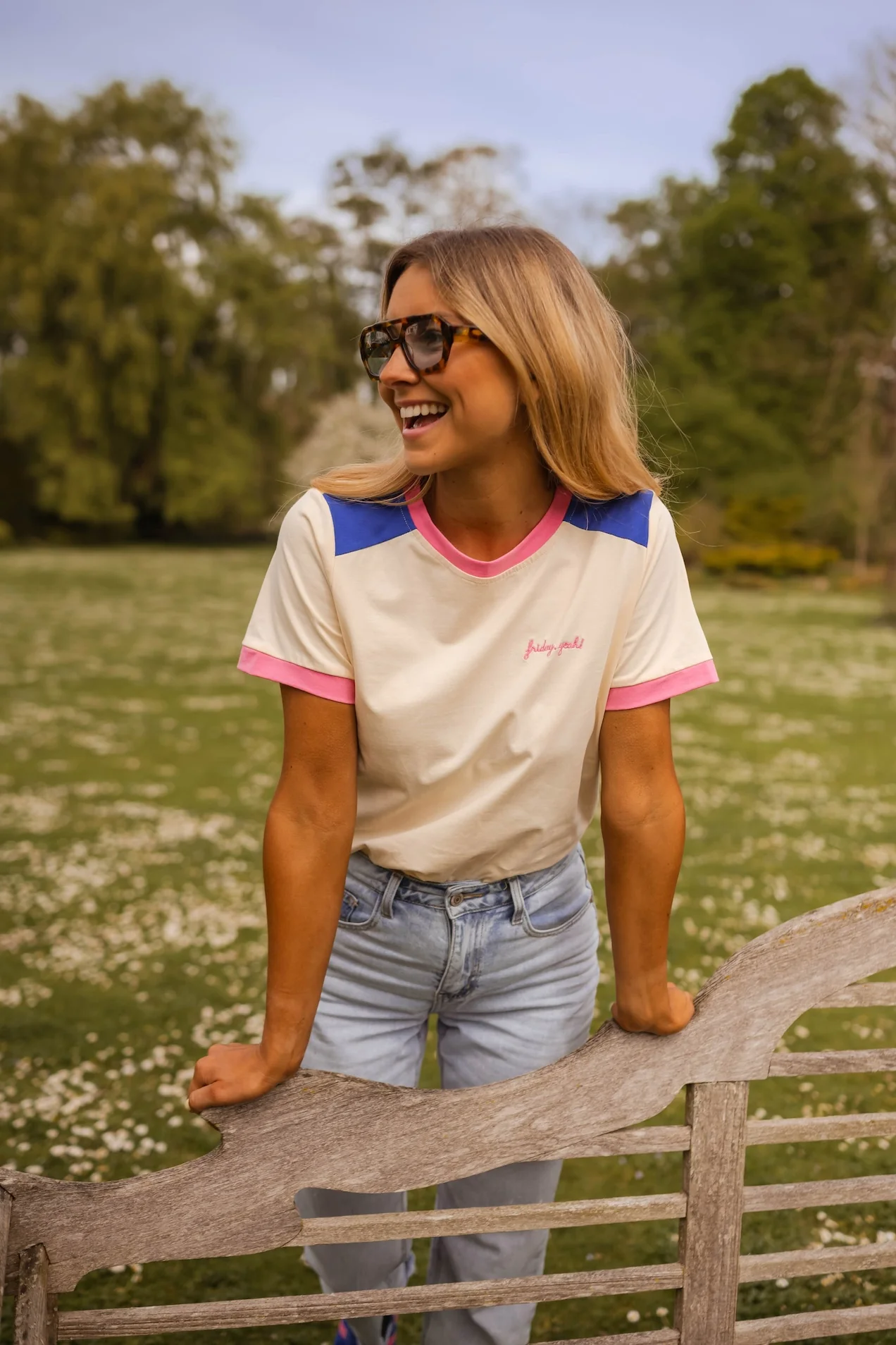 Pink and Blue Nicki T-Shirt