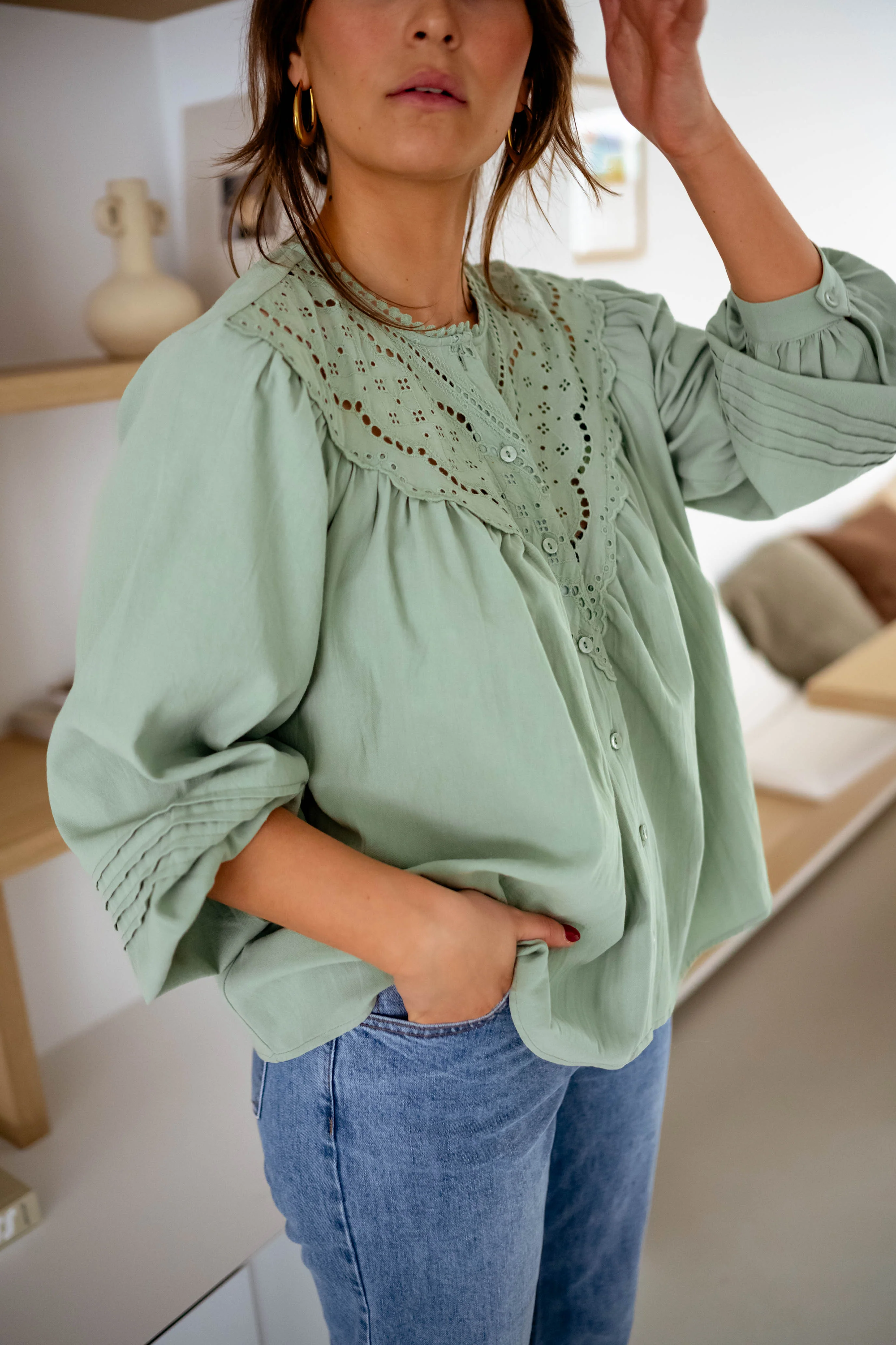 Khaki Fedo Blouse