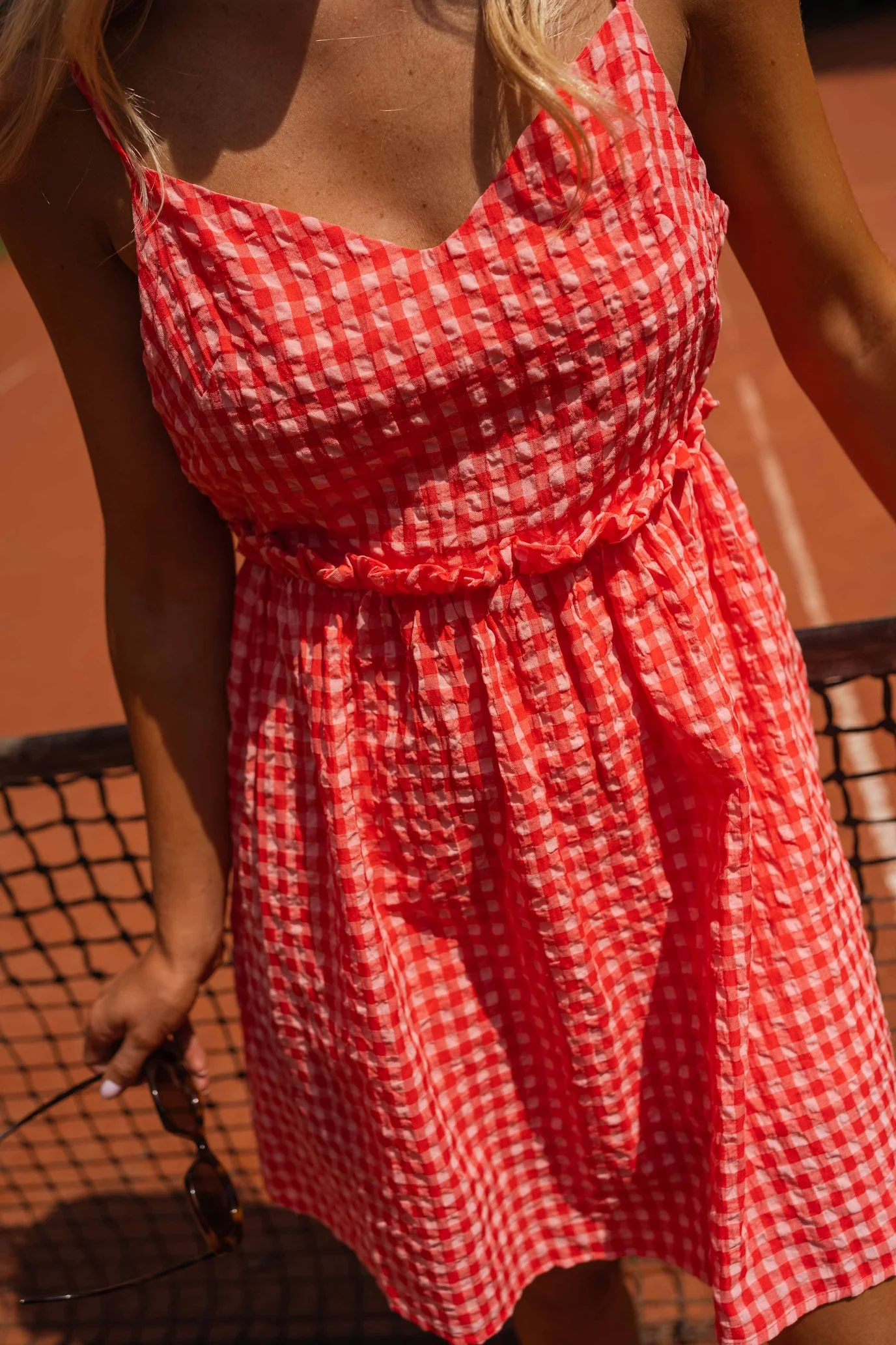 Red Safia Gingham Dress