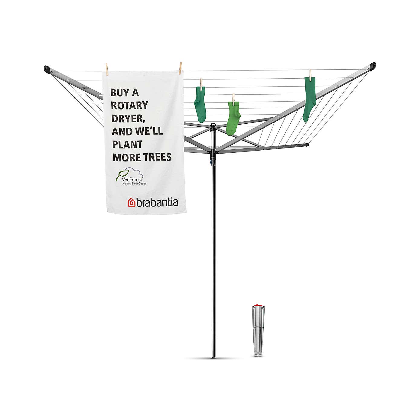 Brabantia 50 Metre 4 Arm Top Spinner Rotary Washing Line