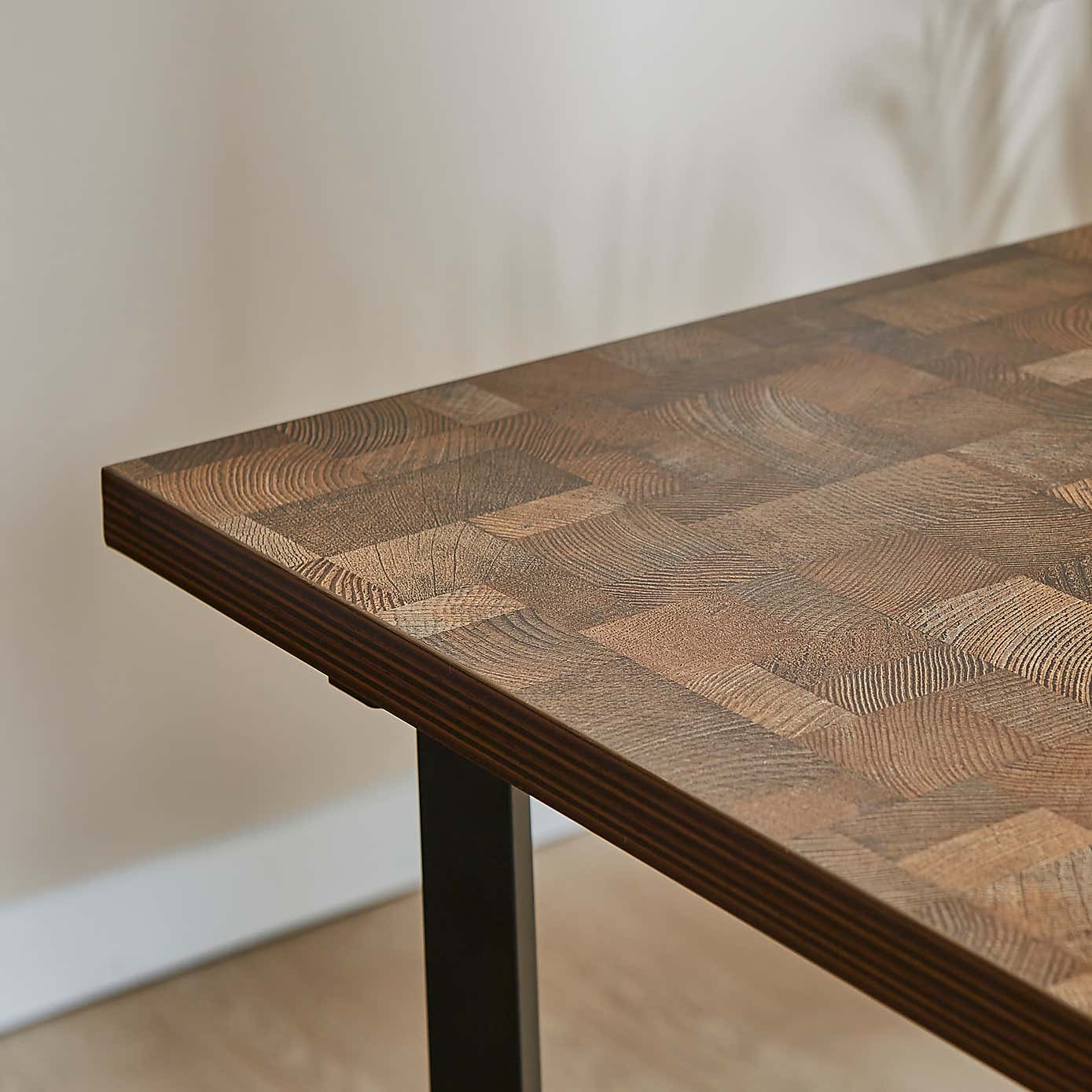 Brayden 6 Seater Rectangular Dining Table, Parquet Effect