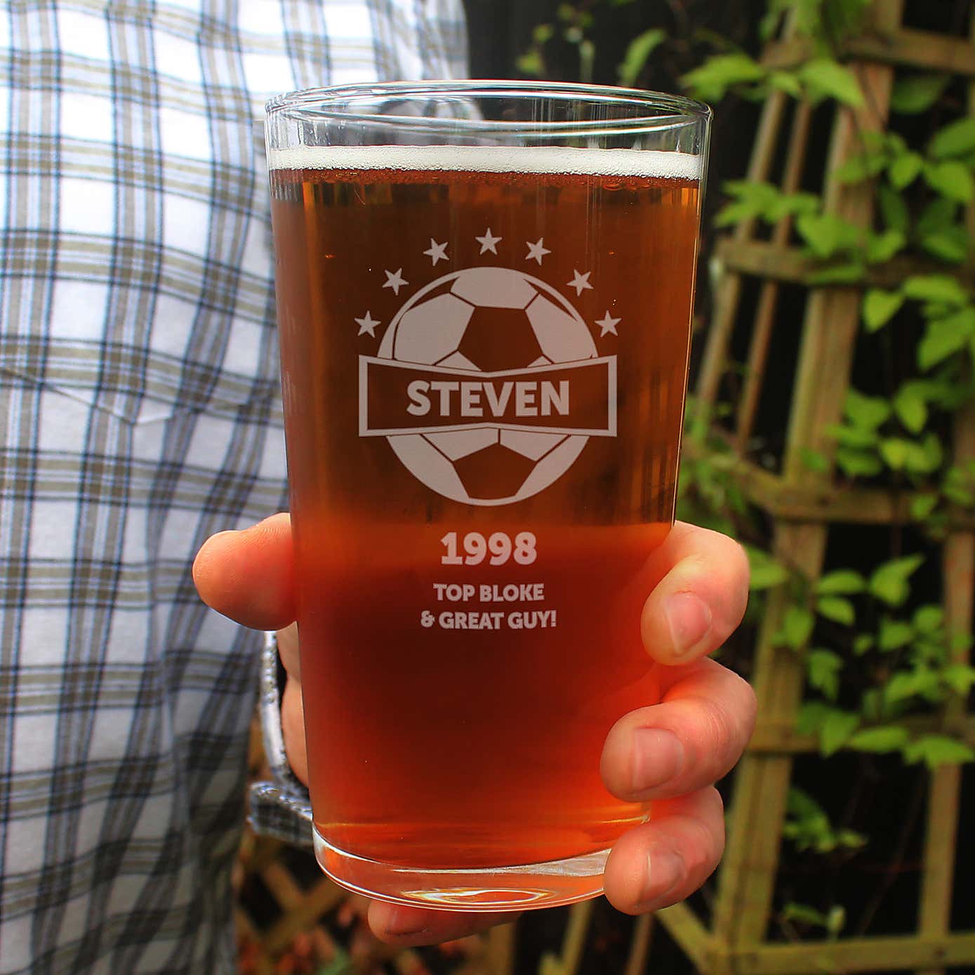 Personalised Football Pint Glass