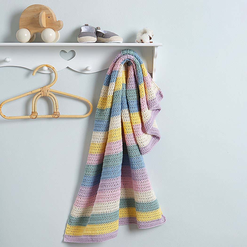 Ssh Baby Striped Blanket Crochet Kit