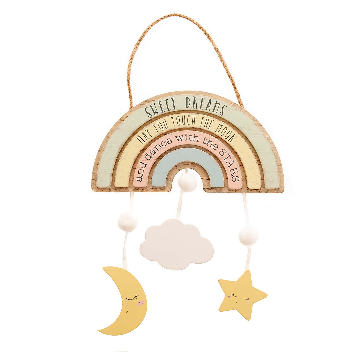 Petit Cheri Sweet Dreams Rainbow Hanging Plaque