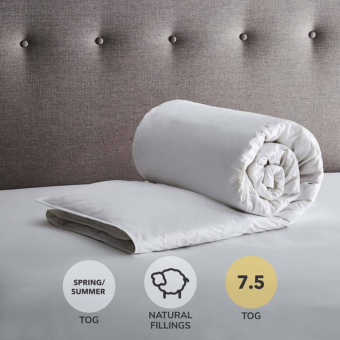 Fogarty Anti Allergy White Goose Feather and Down 7.5 Tog Duvet