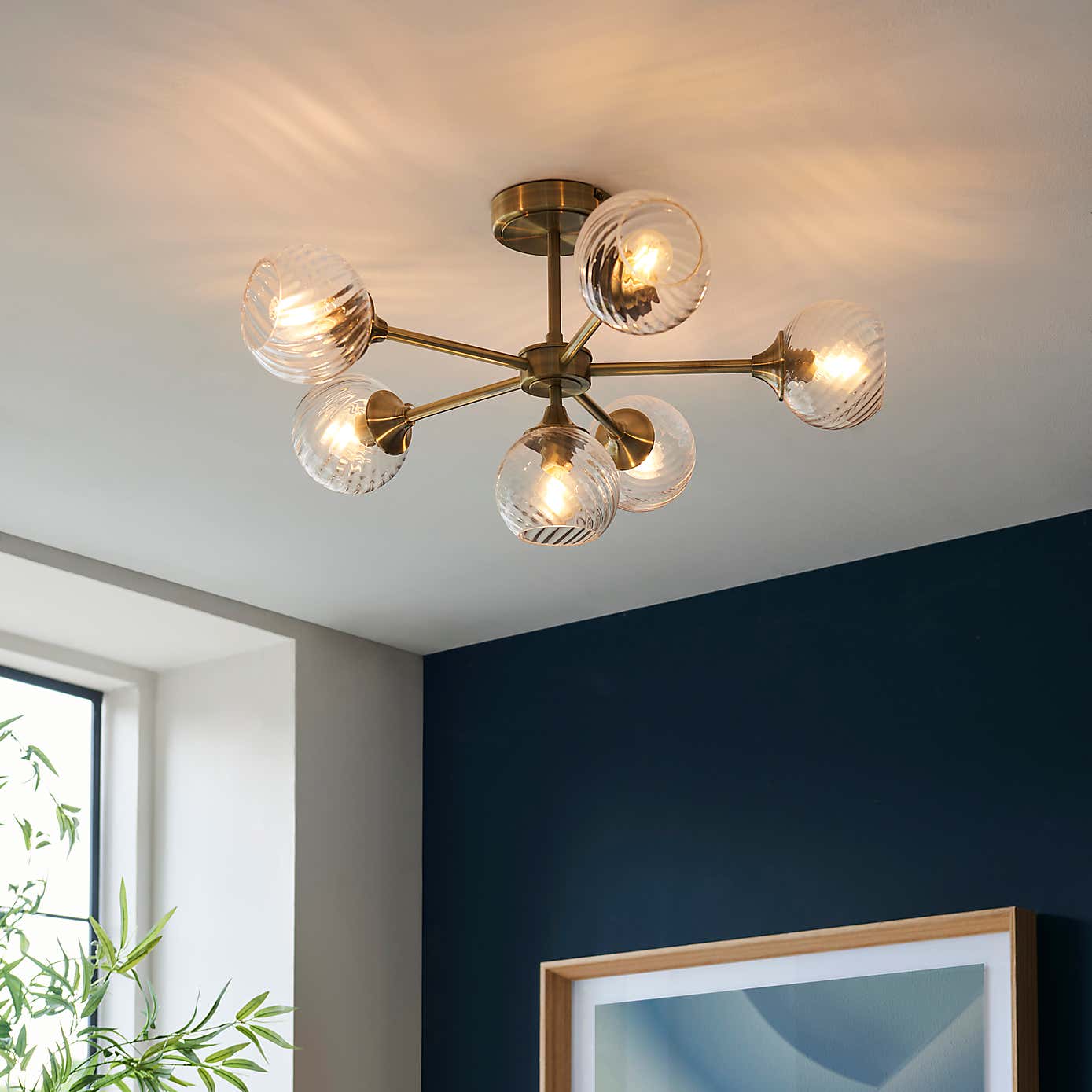 Vogue Lighting Asher 6 Light Semi Flush Ceiling Light
