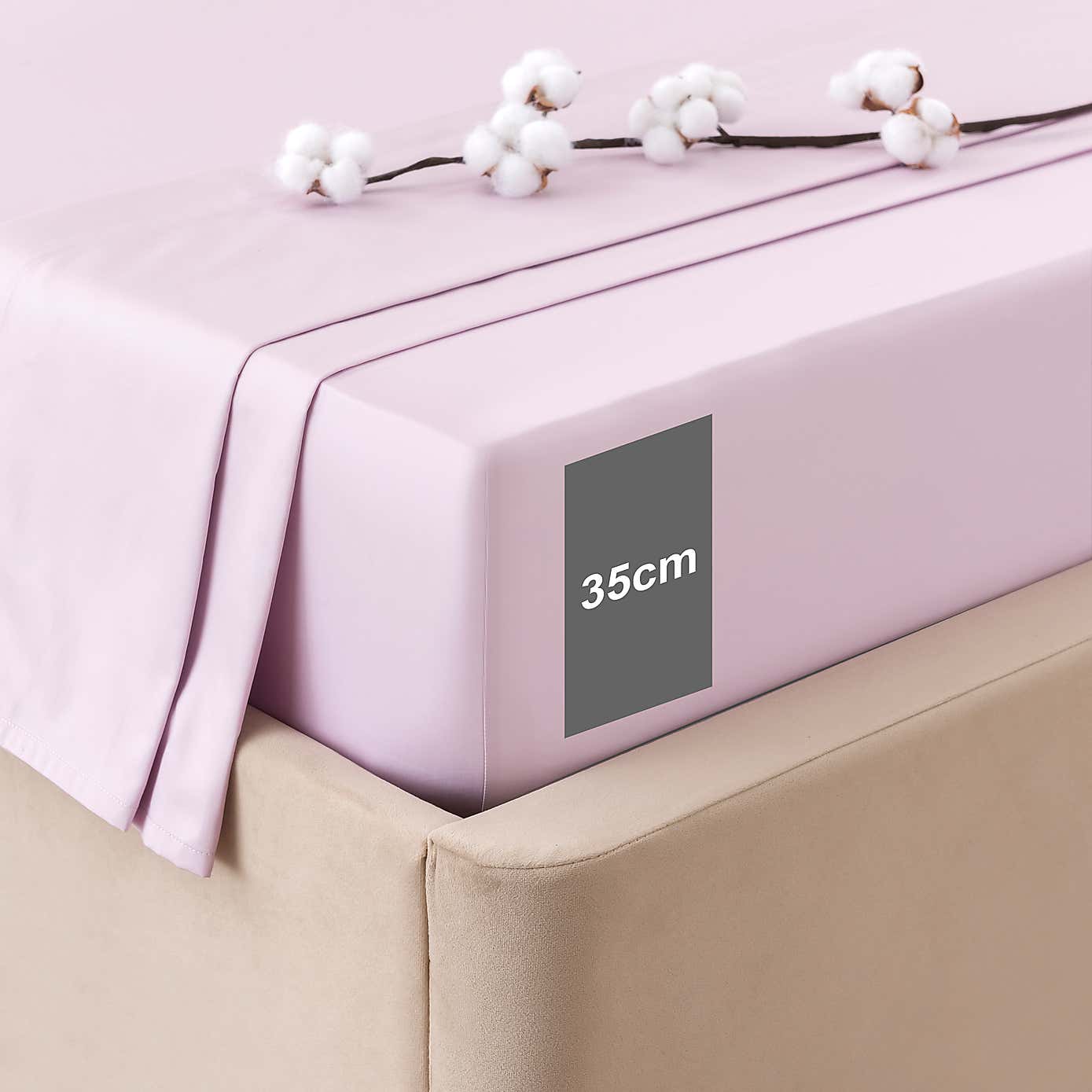 Dorma 300 Thread Count 100% Cotton Sateen Plain Fitted Sheet