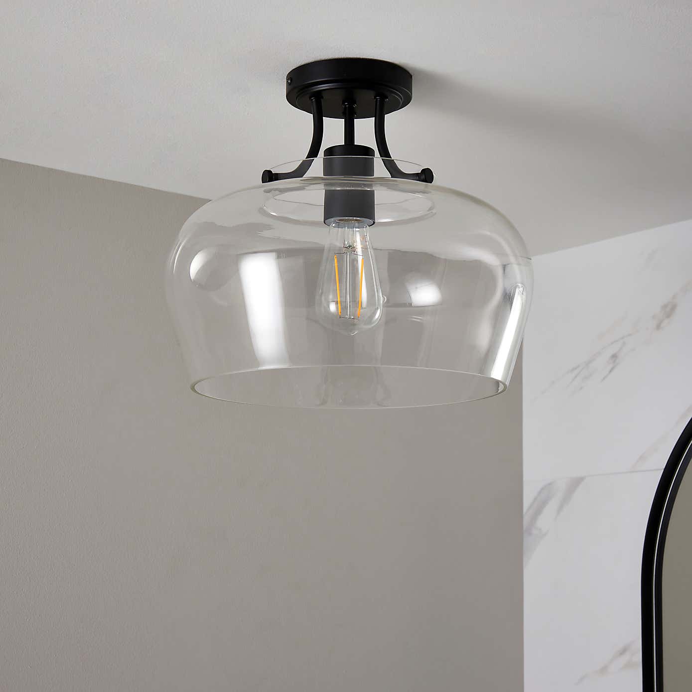 Hotel Lilier Bathroom 1 Light Flush Ceiling Fitting