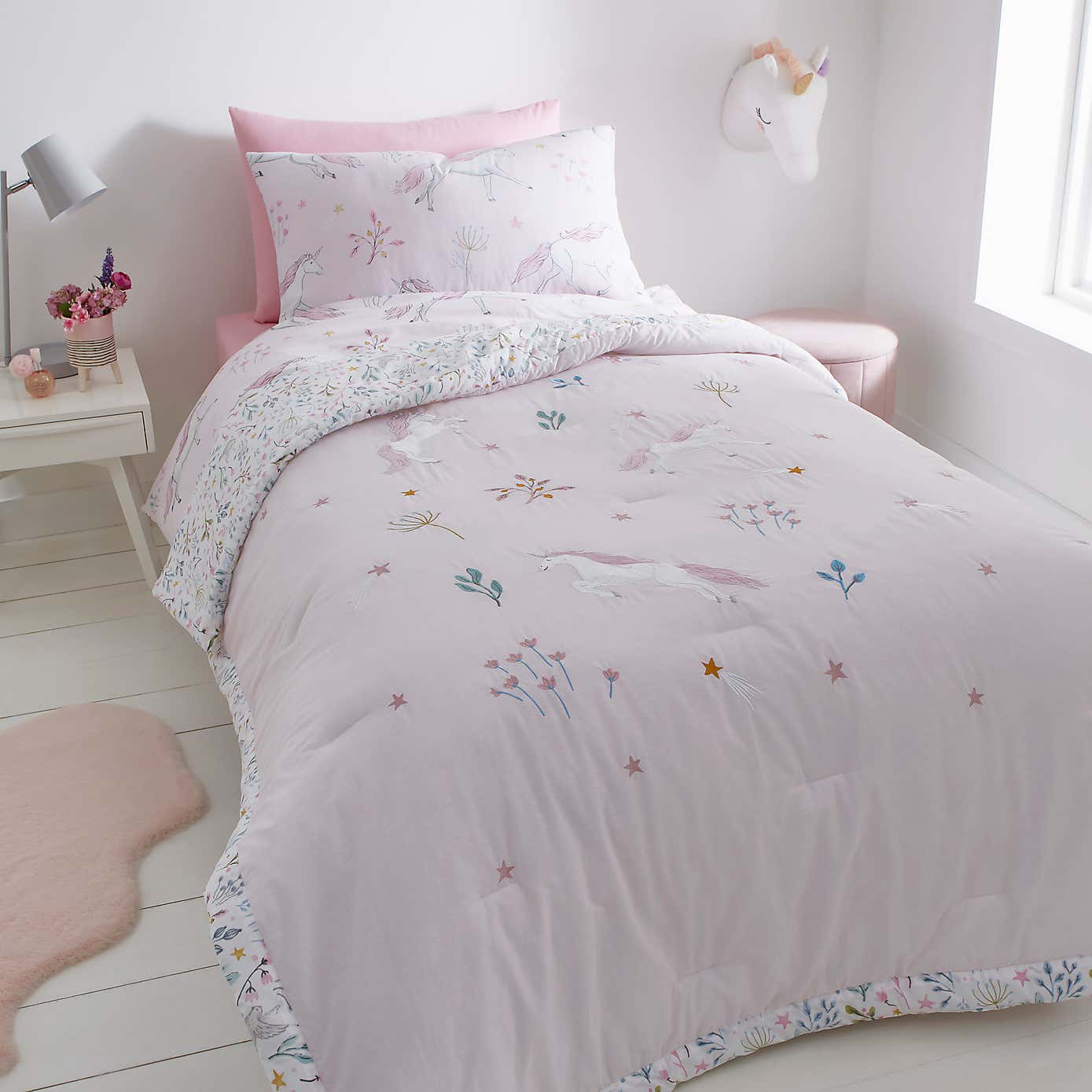 Enchanted Unicorn Quilted Bedspread