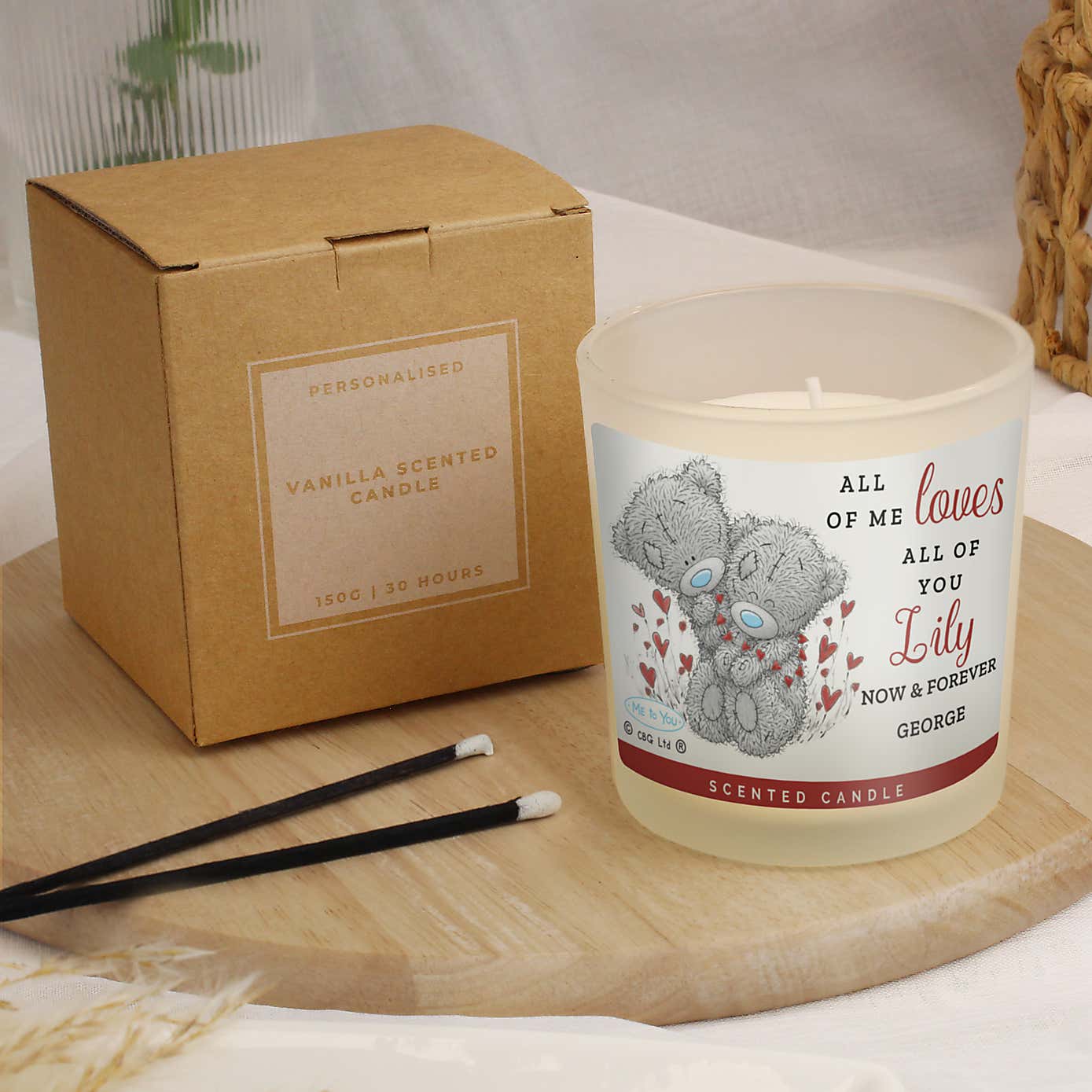 Personalised Me to You Valentine Scented Jar Candle