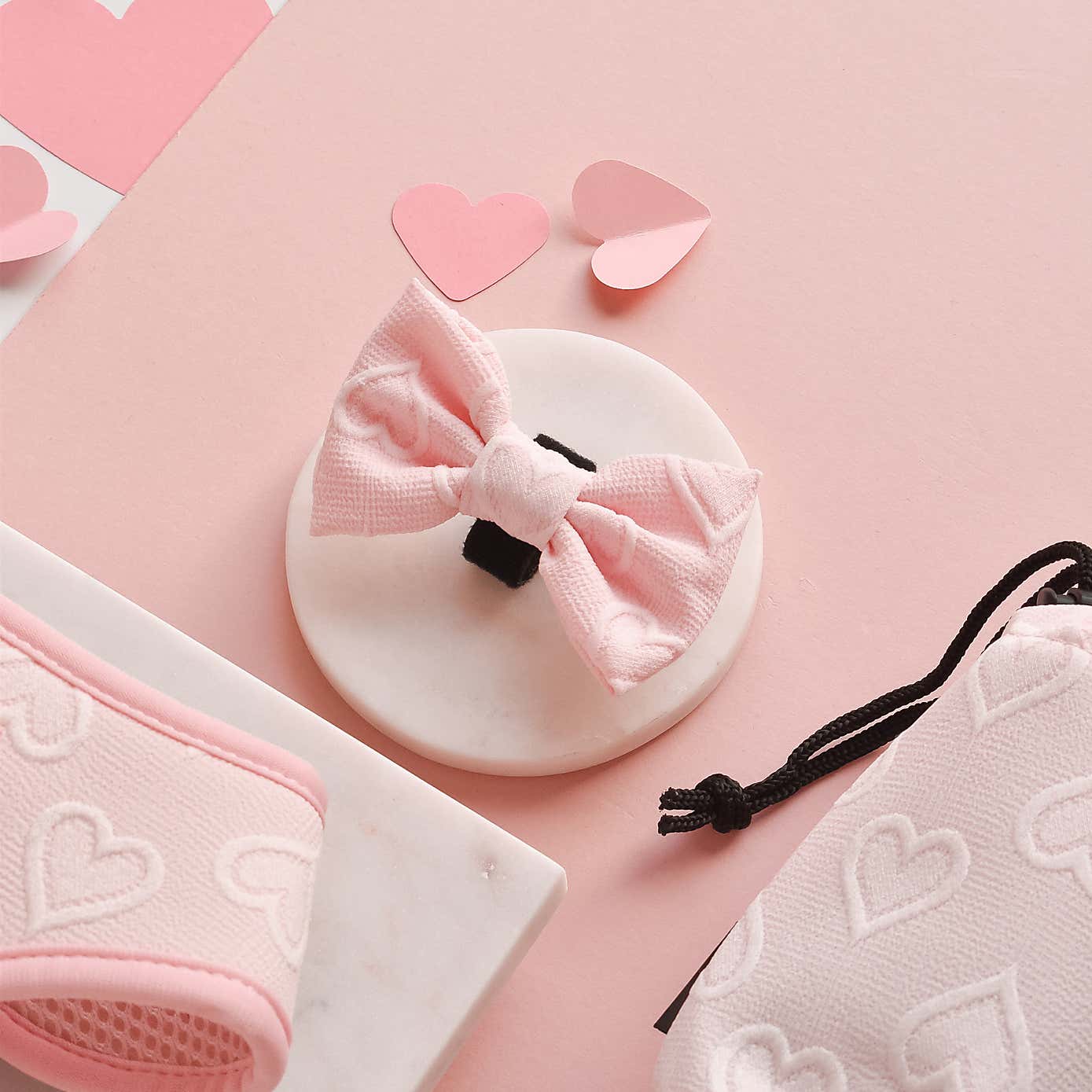 Cocopup Heart Dog Bow Tie, Bandana and Treat Pouch Bundle
