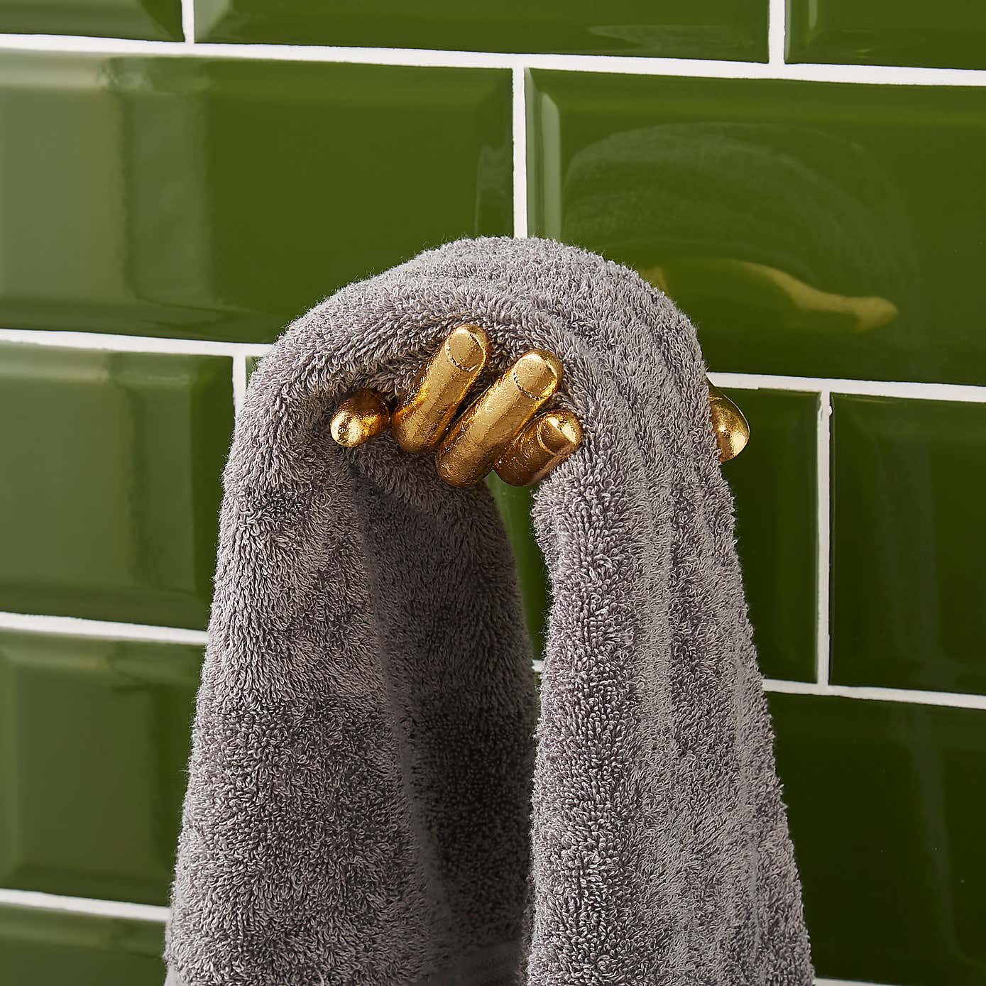 Brass Hand Wall Mounted Towel Rack
