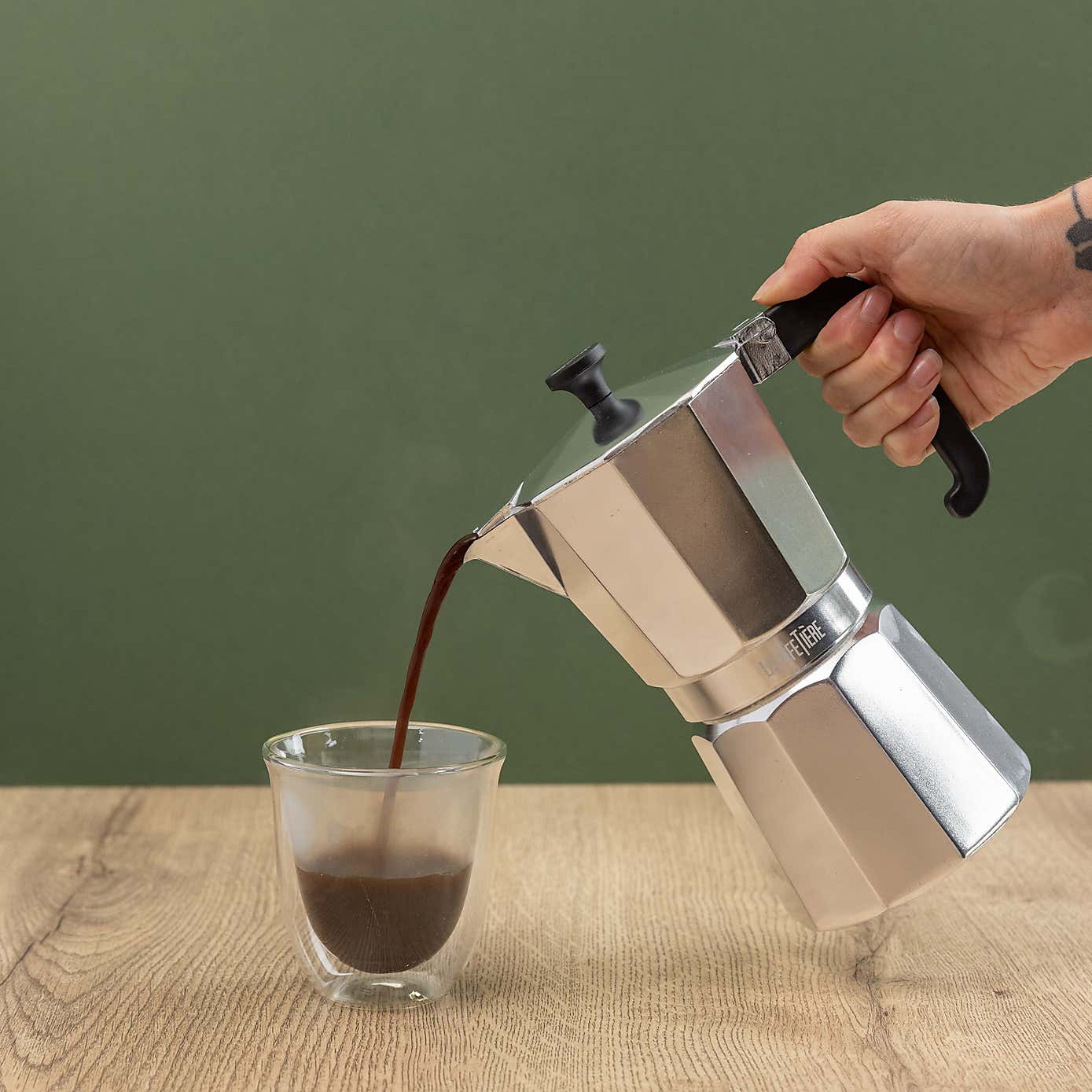 La Cafetiere Venice Alum 9 Cup Silver Espresso Cafetiere