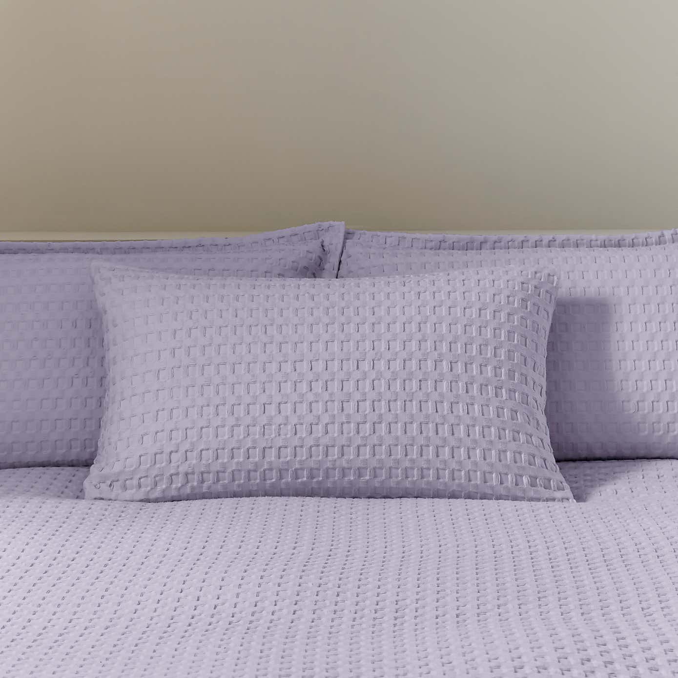 Emerson Waffle Sage Green Duvet Cover and Pillowcase Set