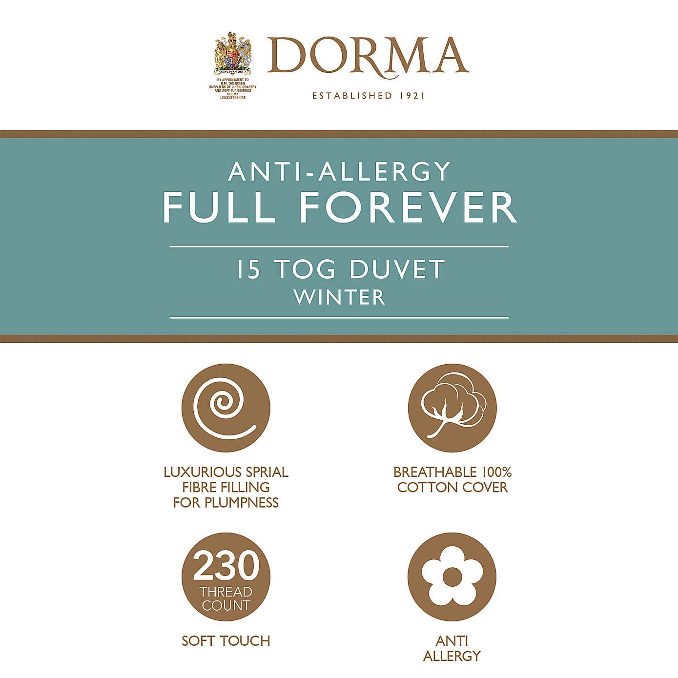Dorma Full Forever Anti Allergy 15 Tog Duvet