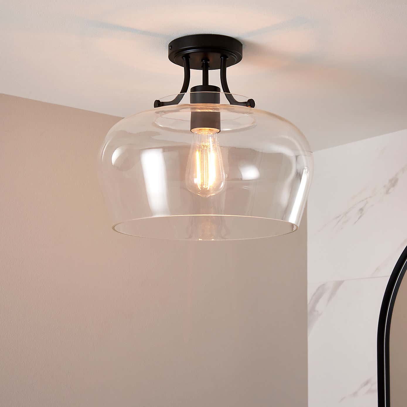 Hotel Lilier Bathroom 1 Light Flush Ceiling Fitting
